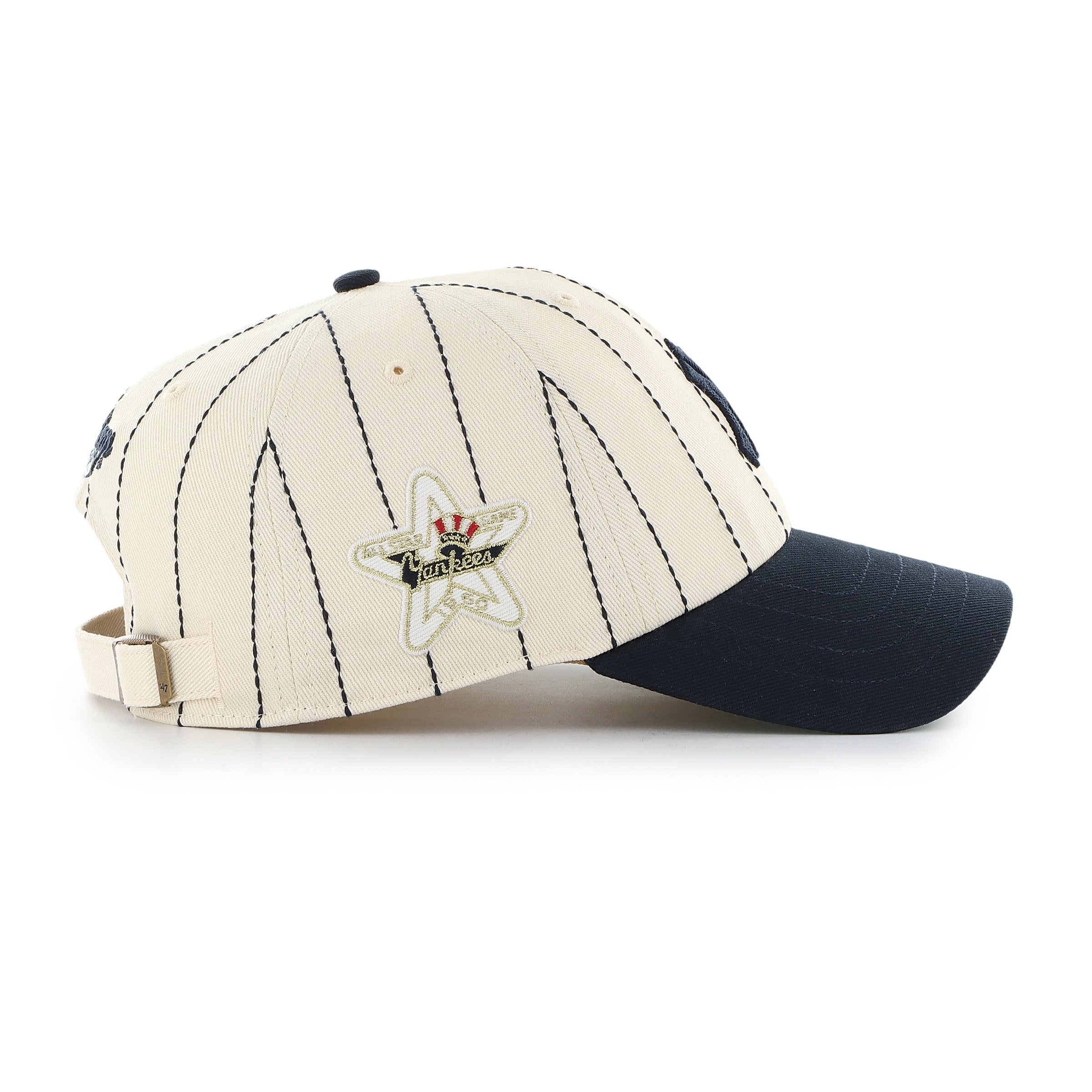 New York Yankees MLB 47 Brand Men's Beige Rawlings Pinstripe Clean Up Adjustable Hat