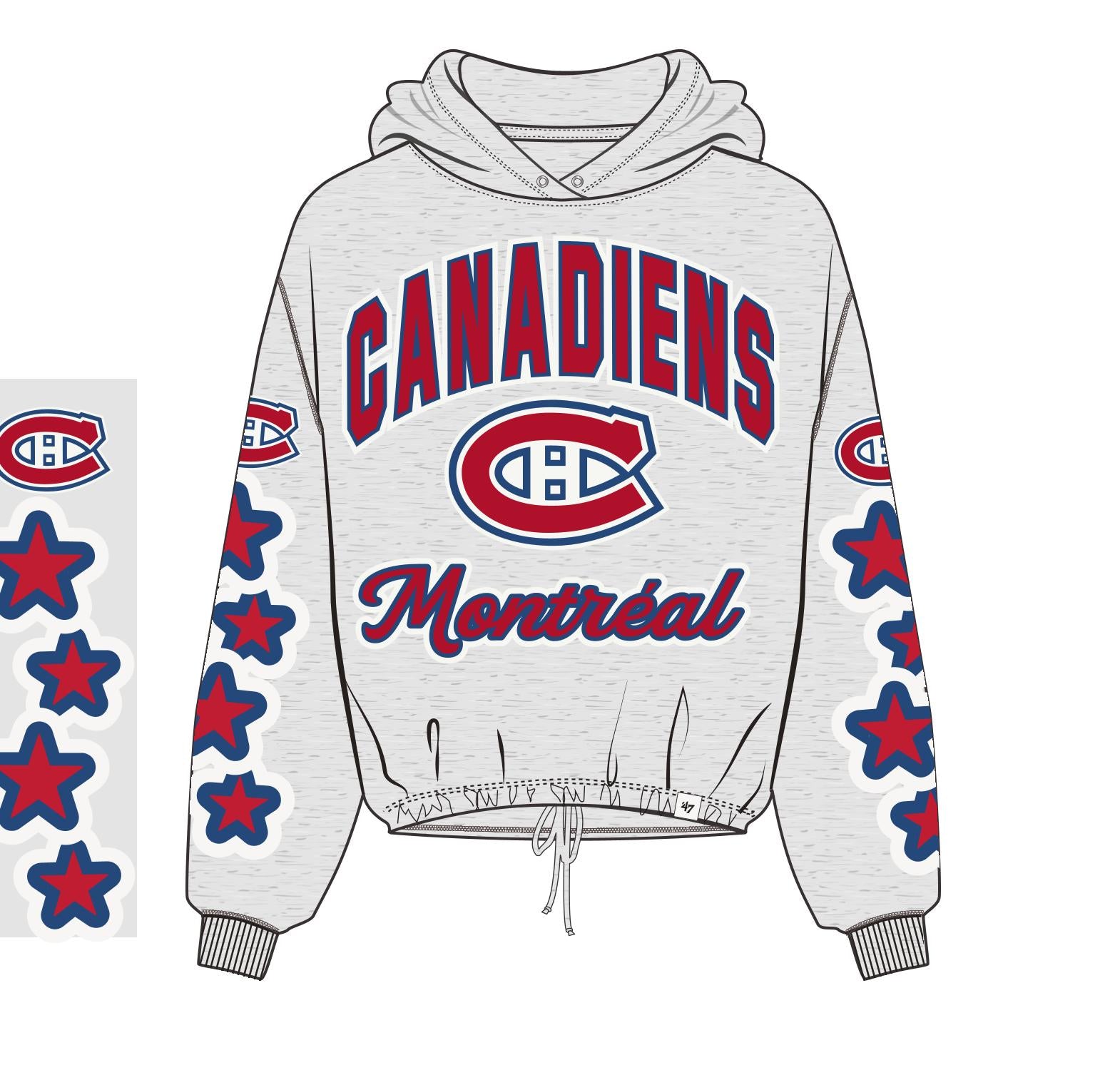 Montreal Canadiens NHL 47 Brand Women's Grey Starry Eyed Venice Hoodie
