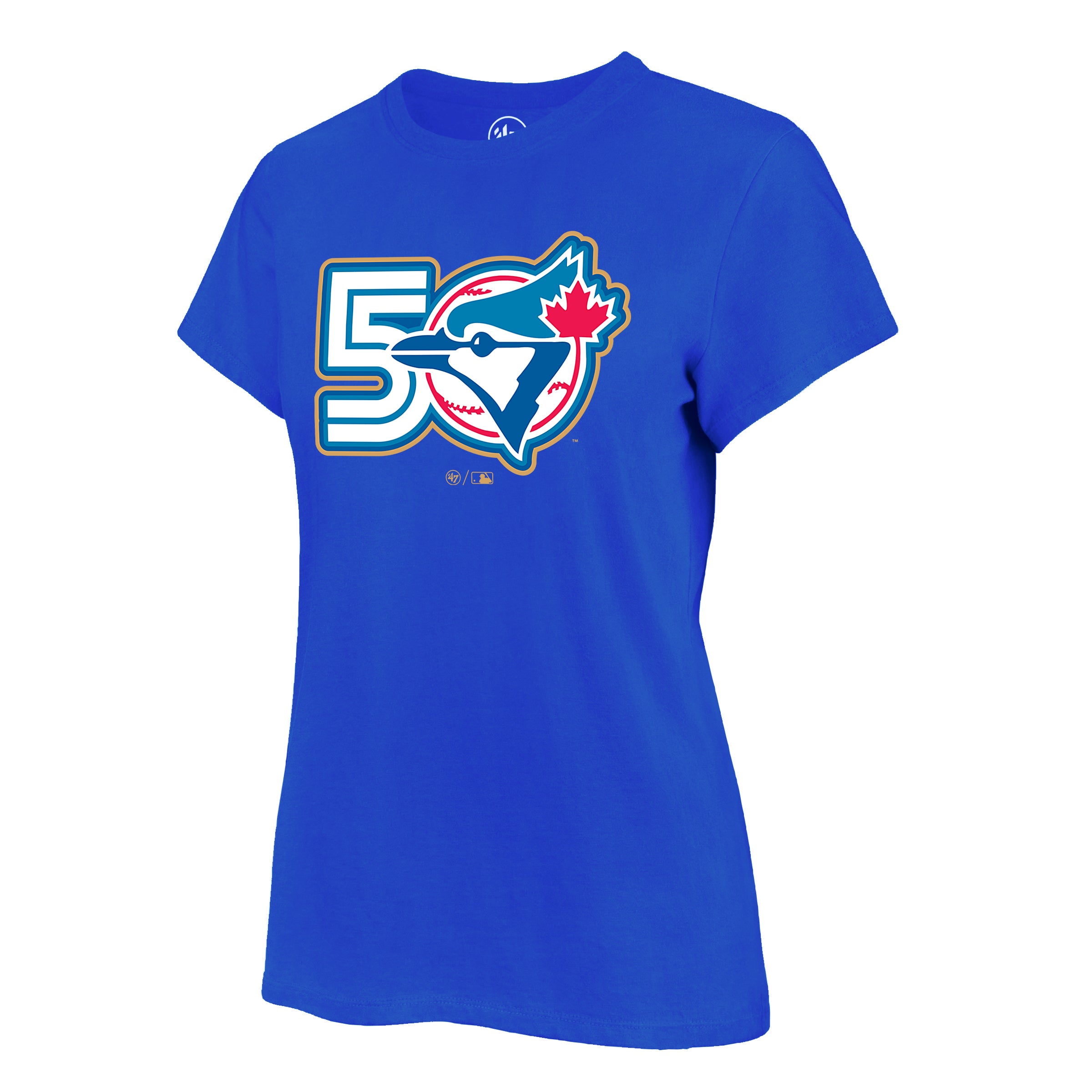 Toronto Blue Jays MLB 47 Brand Women's Royal Blue 50th Season Fan T-Shirt