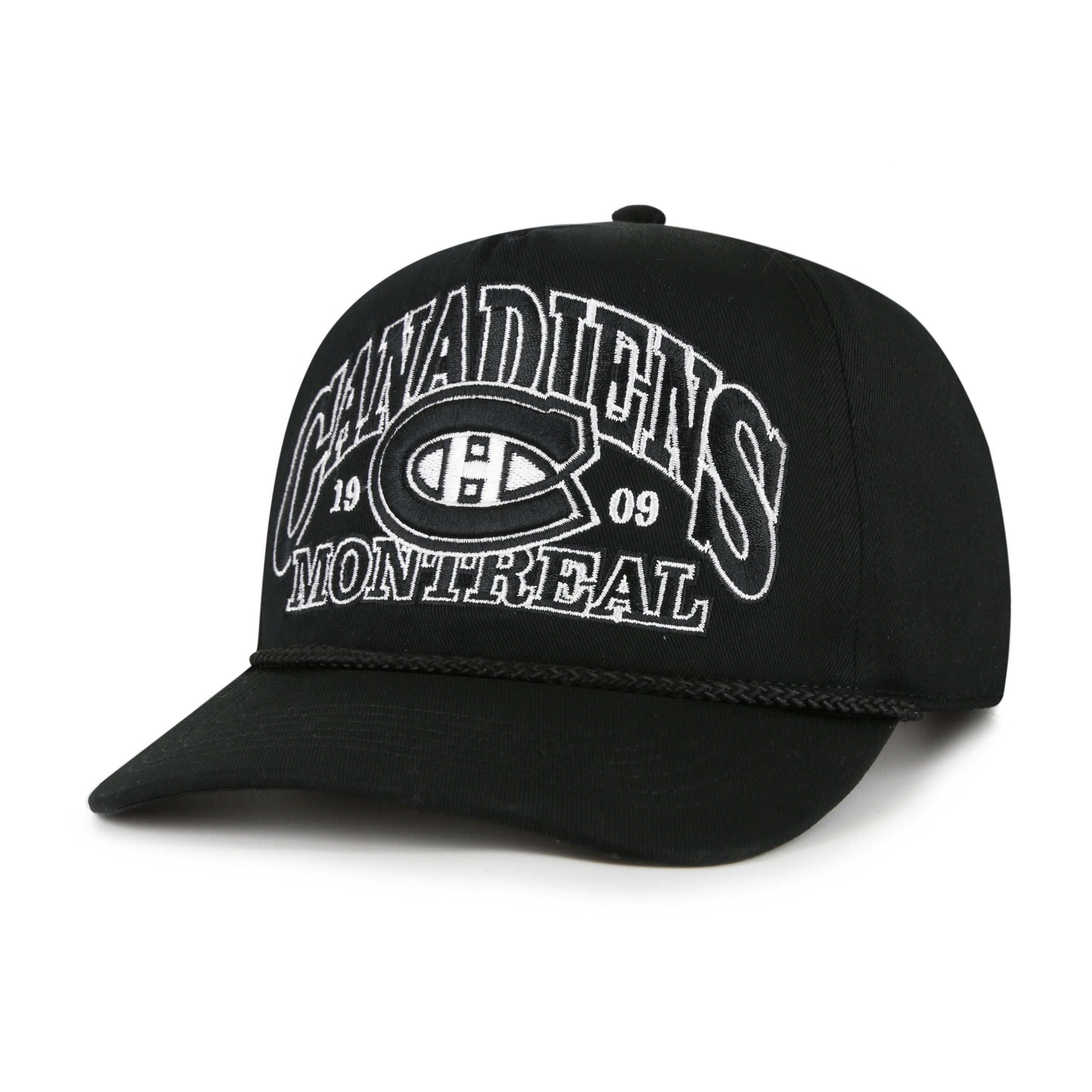 Casquette ajustable à bouton-pression '47 Brand Break Wood Hitch noire pour homme des Canadiens de Montréal