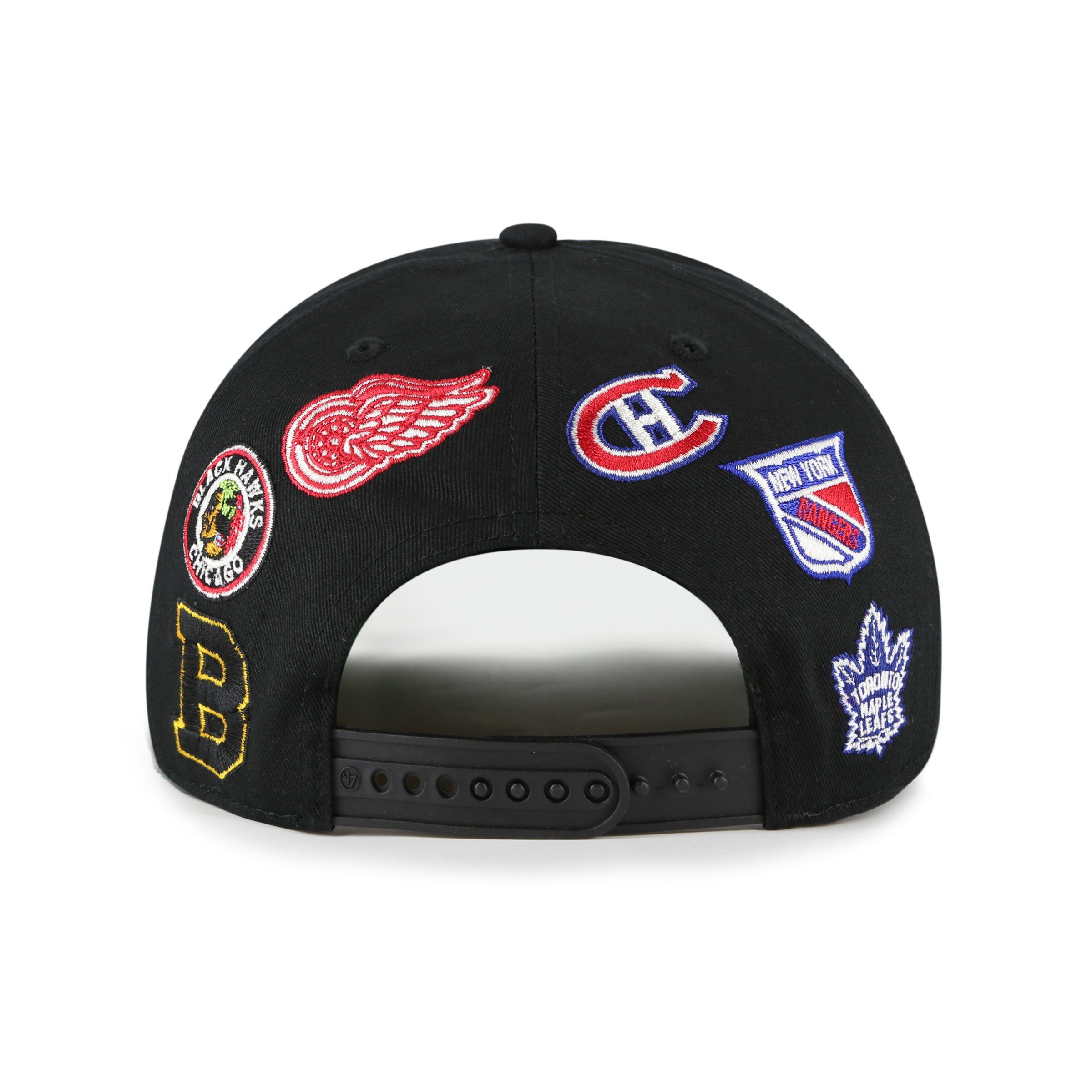 Original Six NHL 47 Brand Men's Black/Natural Cross Sticks Hitch Adjustable Hat