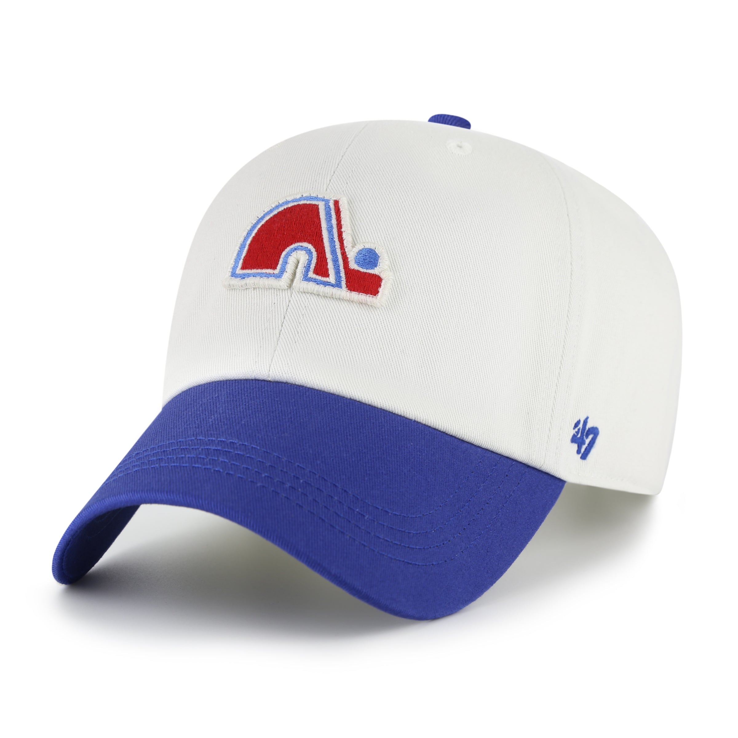Casquette Ajustable Deux Tons « Clean Up » Contemporary Blanche et Royale NHL 47 Brand Nordiques de Québec pour Homme