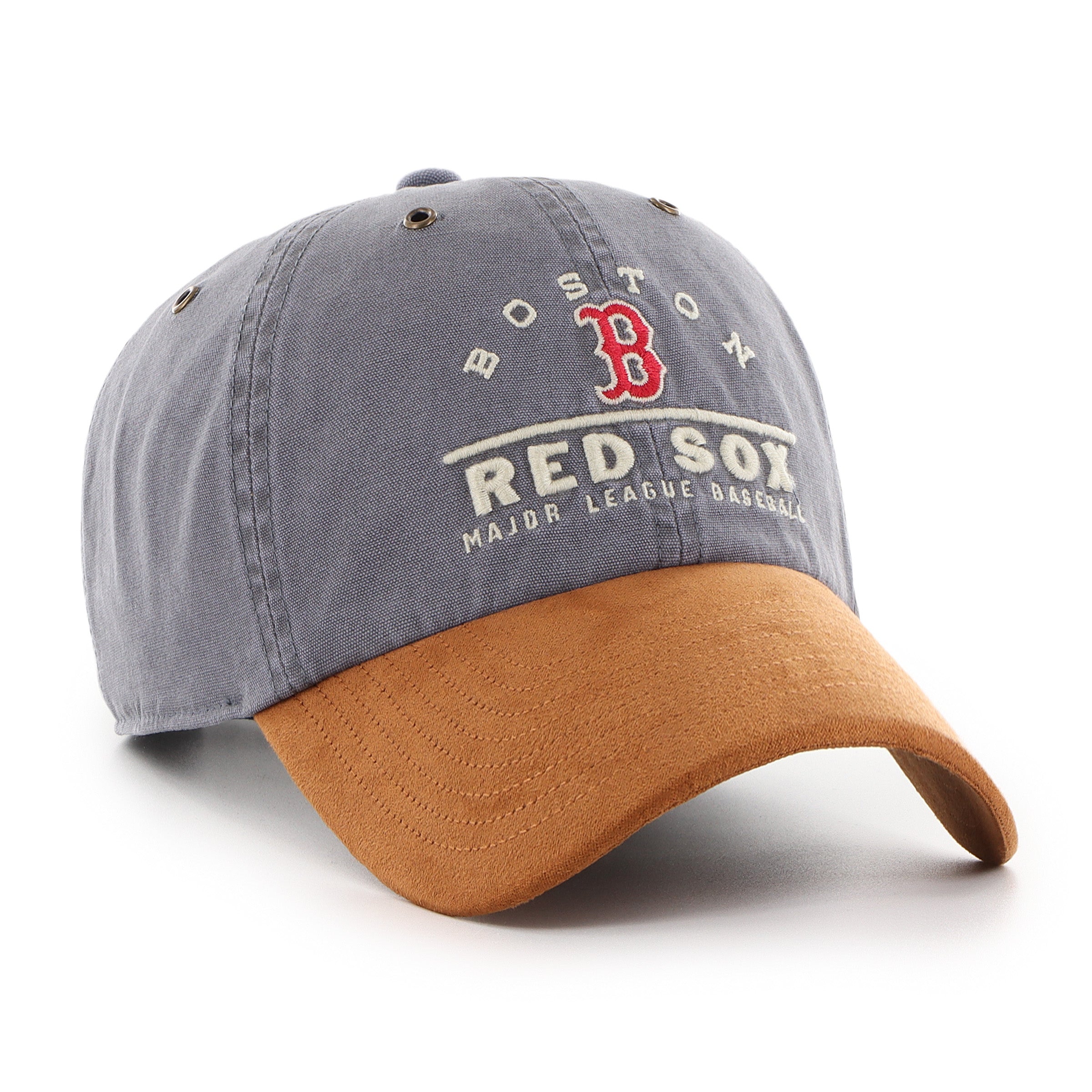 Casquette réglable en daim gris pour homme 47 Brand MLB Boston Red Sox Windham Clean Up