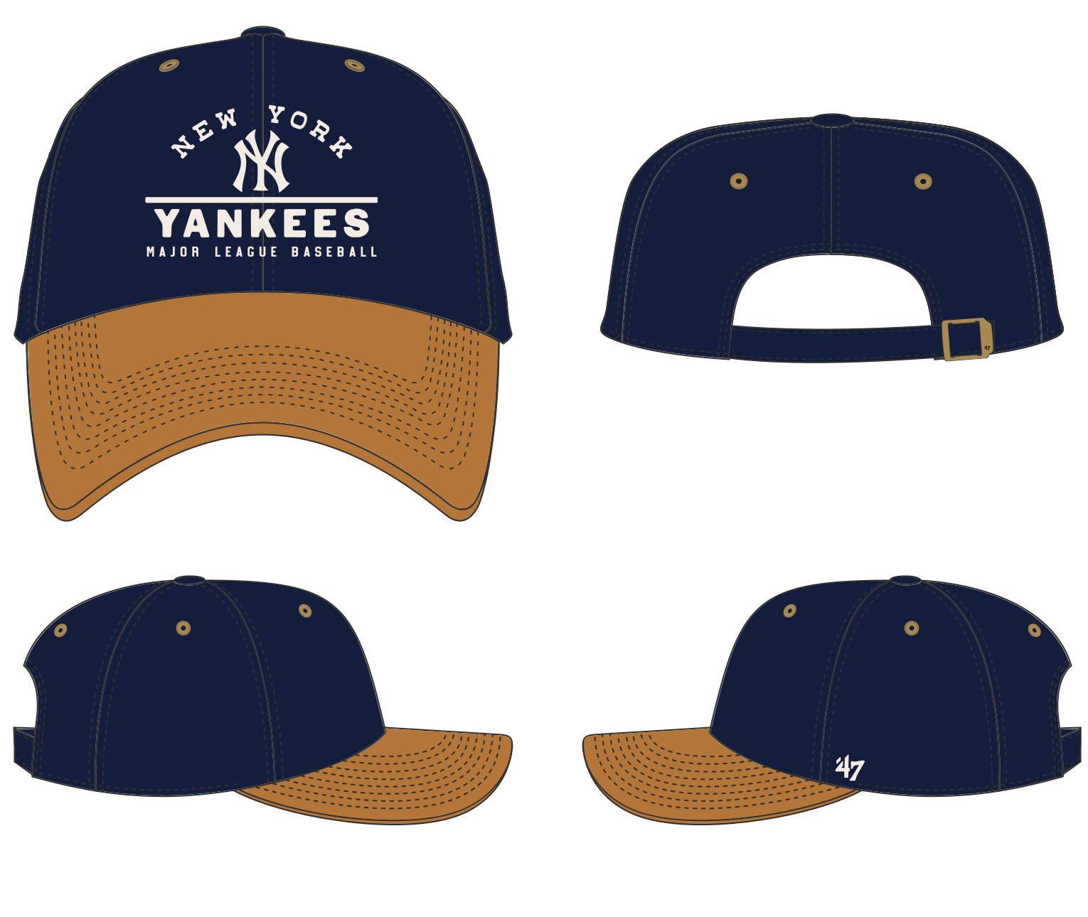 New York Yankees MLB 47 Brand Men's Navy Windham Suede Clean Up Adjustable Hat