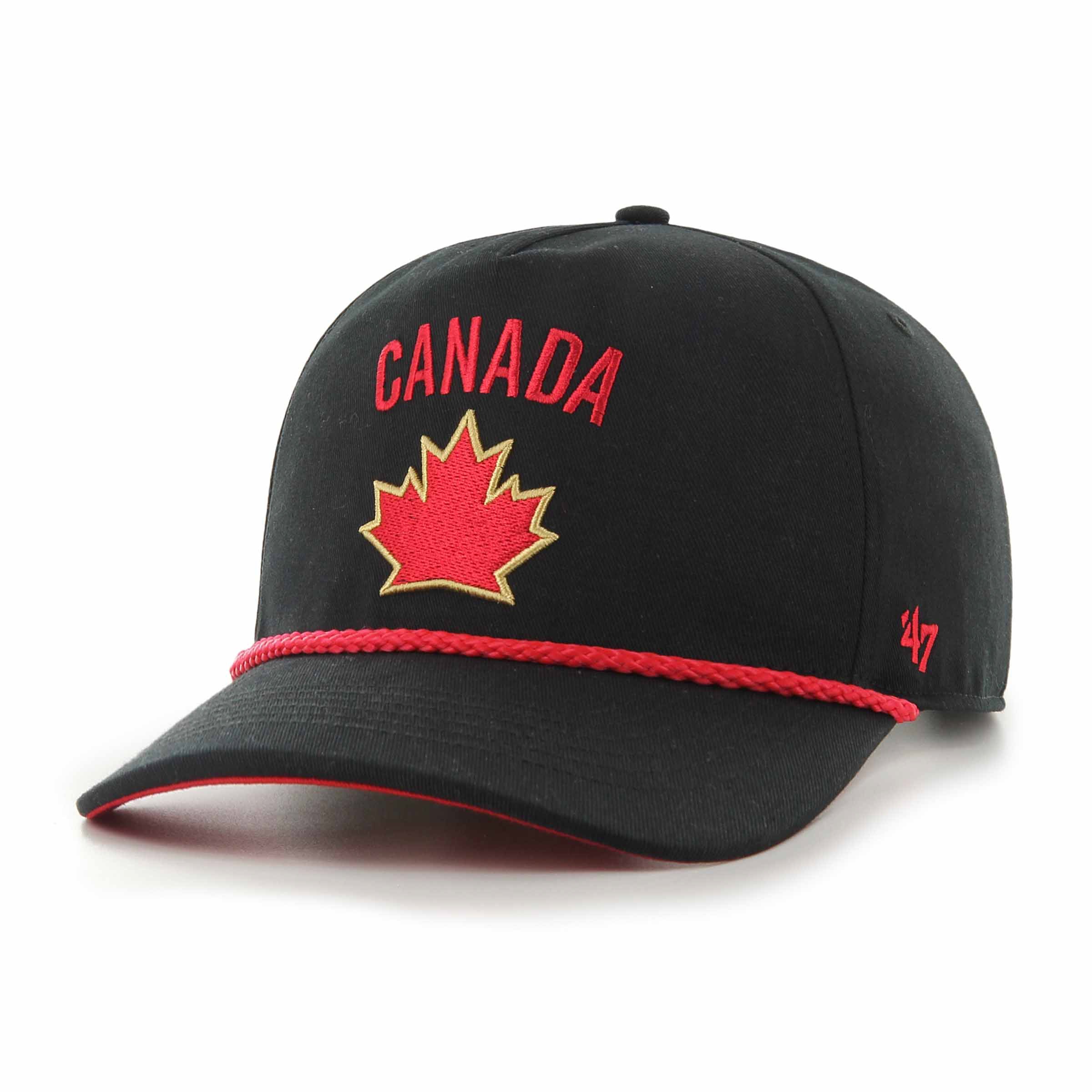 Casquette Snapback Homme Noire One Leaf Sure Shot Hitch de la marque 47 - Hockey Canada IIHF
