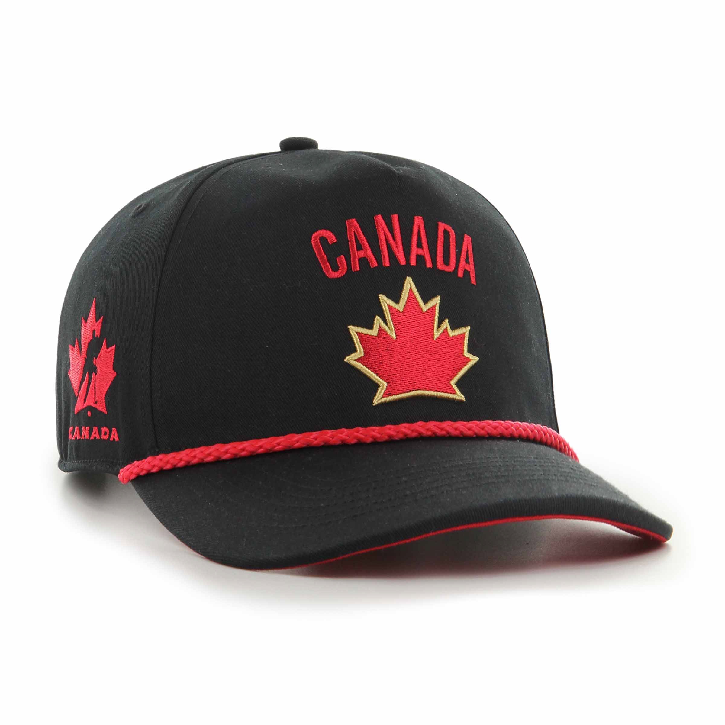 Casquette Snapback Homme Noire One Leaf Sure Shot Hitch de la marque 47 - Hockey Canada IIHF