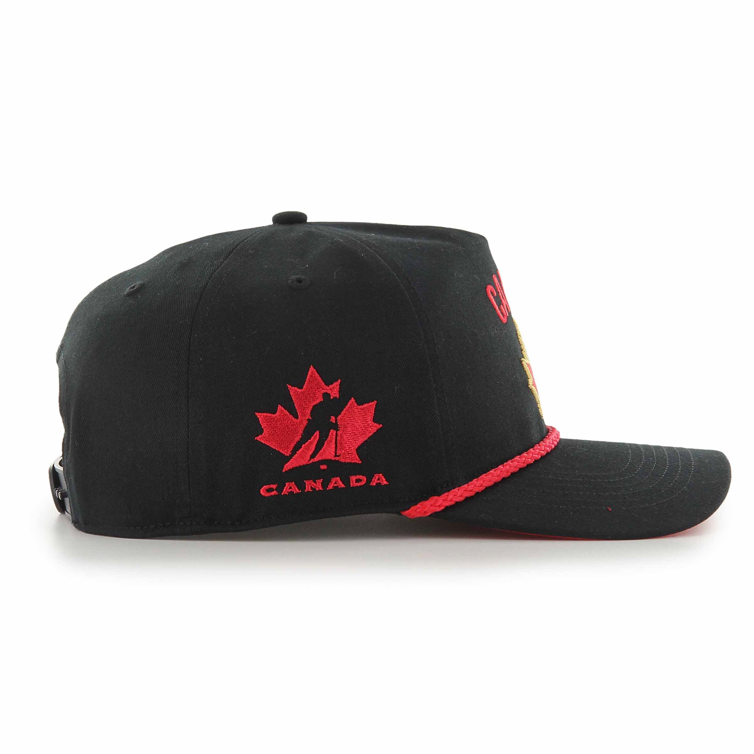 Hockey Canada IIHF 47 Brand Men's Black One Leaf Sure Shot Hitch Snapback Hat