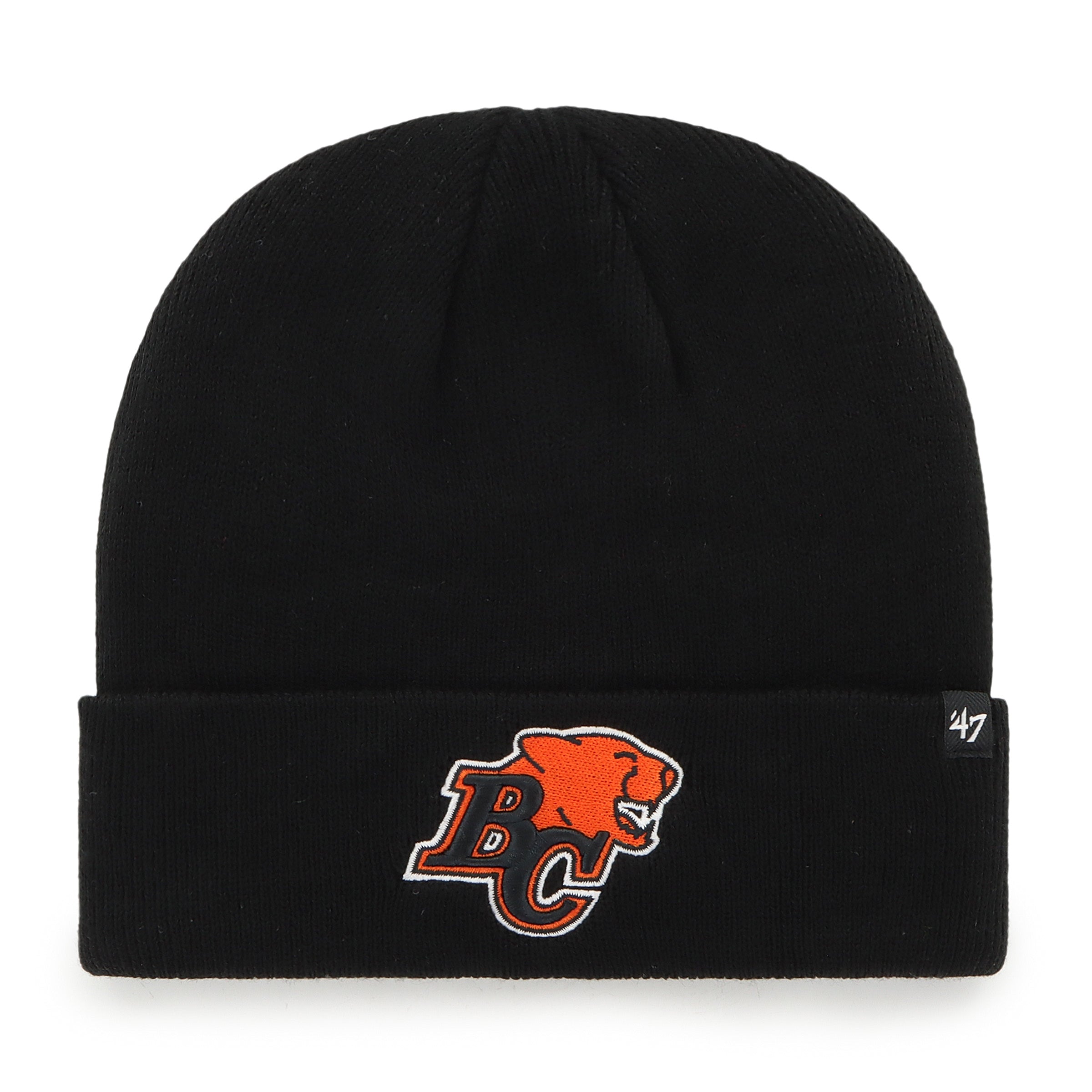 B.C Lions CFL 47 Brand Men's Black Raised Cuff Knit Hat