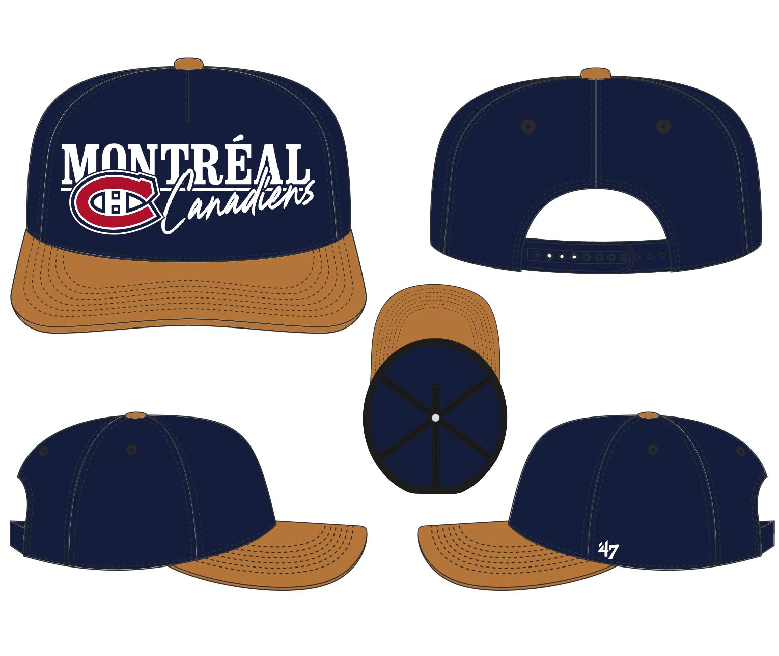 Montreal Canadiens NHL 47 Brand Men's Navy Scribeline Hitch Adjustable Hat