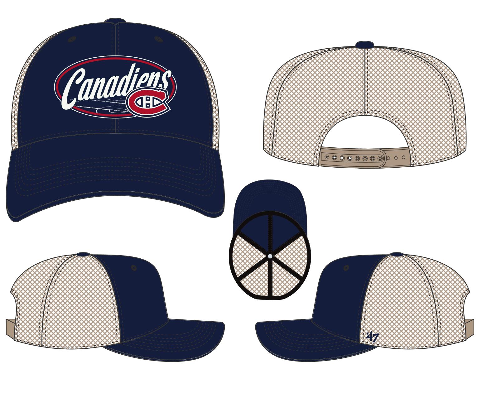 Montreal Canadiens NHL 47 Brand Men's Navy Enfield Trucker Snapback