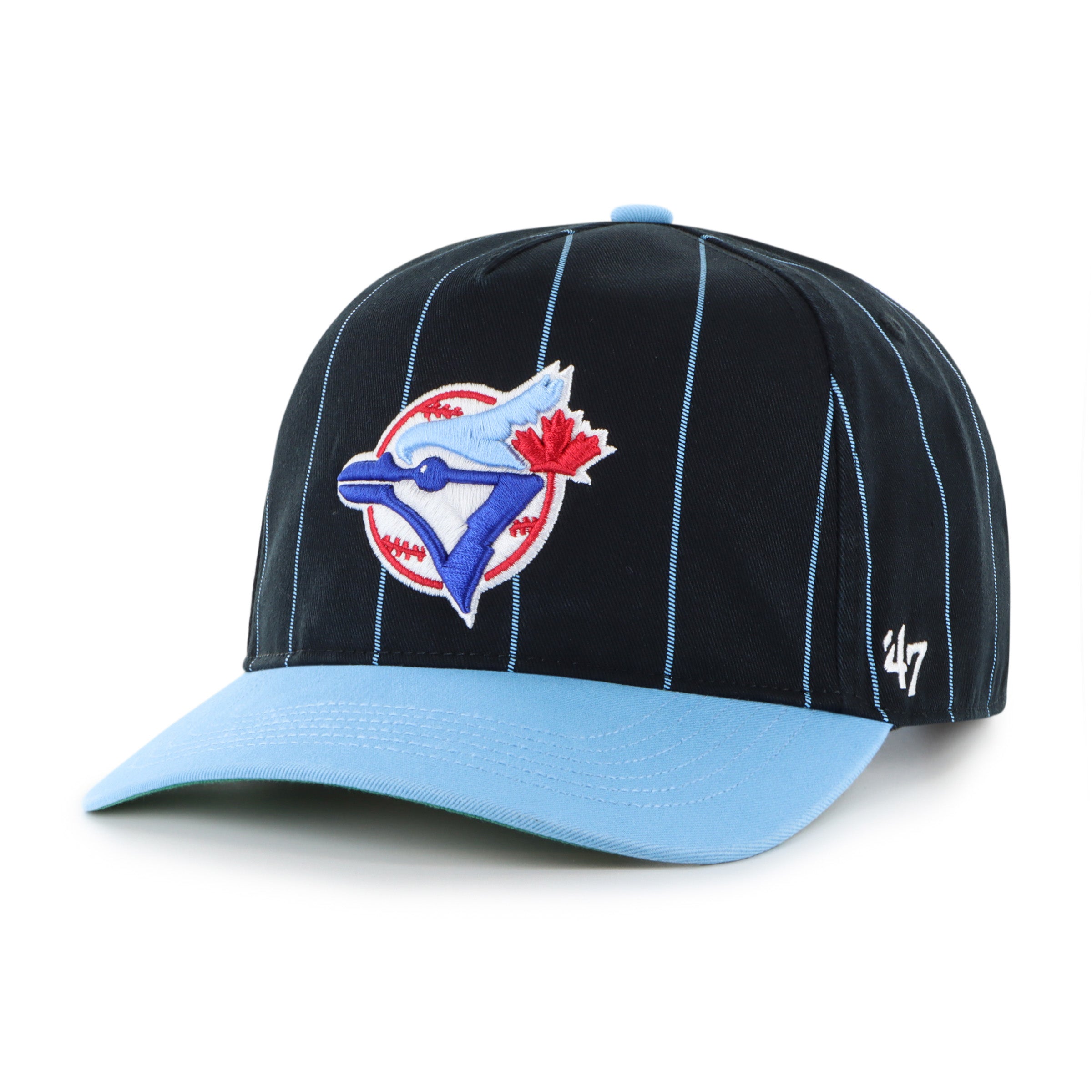 Toronto Blue Jays MLB 47 Brand Men's Navy / Light Blue Cooperstown Pinstripe Hitch Adjustable Hat