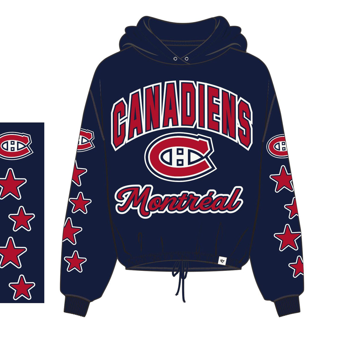 Montreal Canadiens NHL 47 Brand Women's Navy Starry Eyed Venice Hoodie