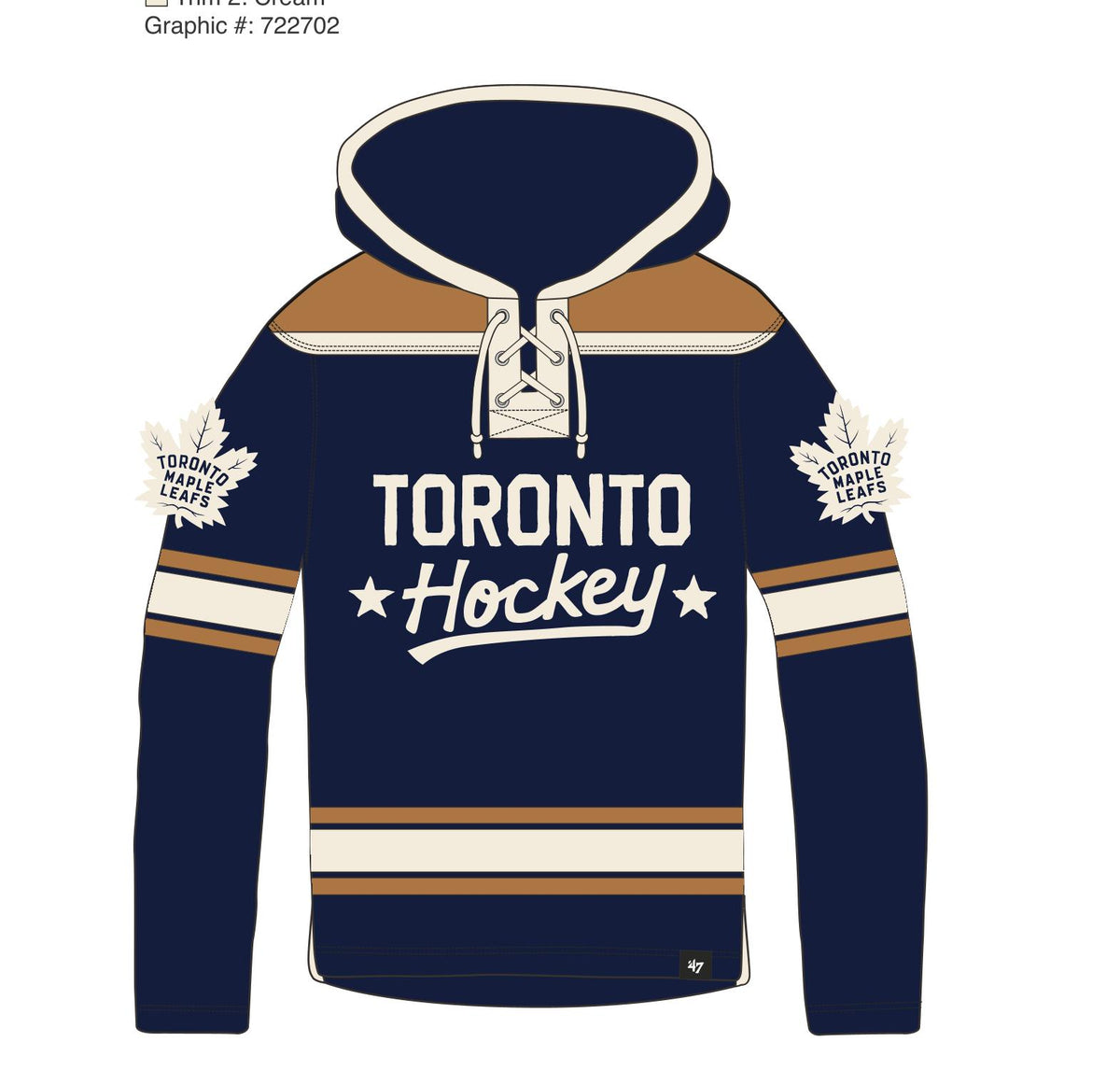 Toronto Maple Leafs NHL 47 Brand Men's Navy Superior Heavyweight Lacer Hoodie