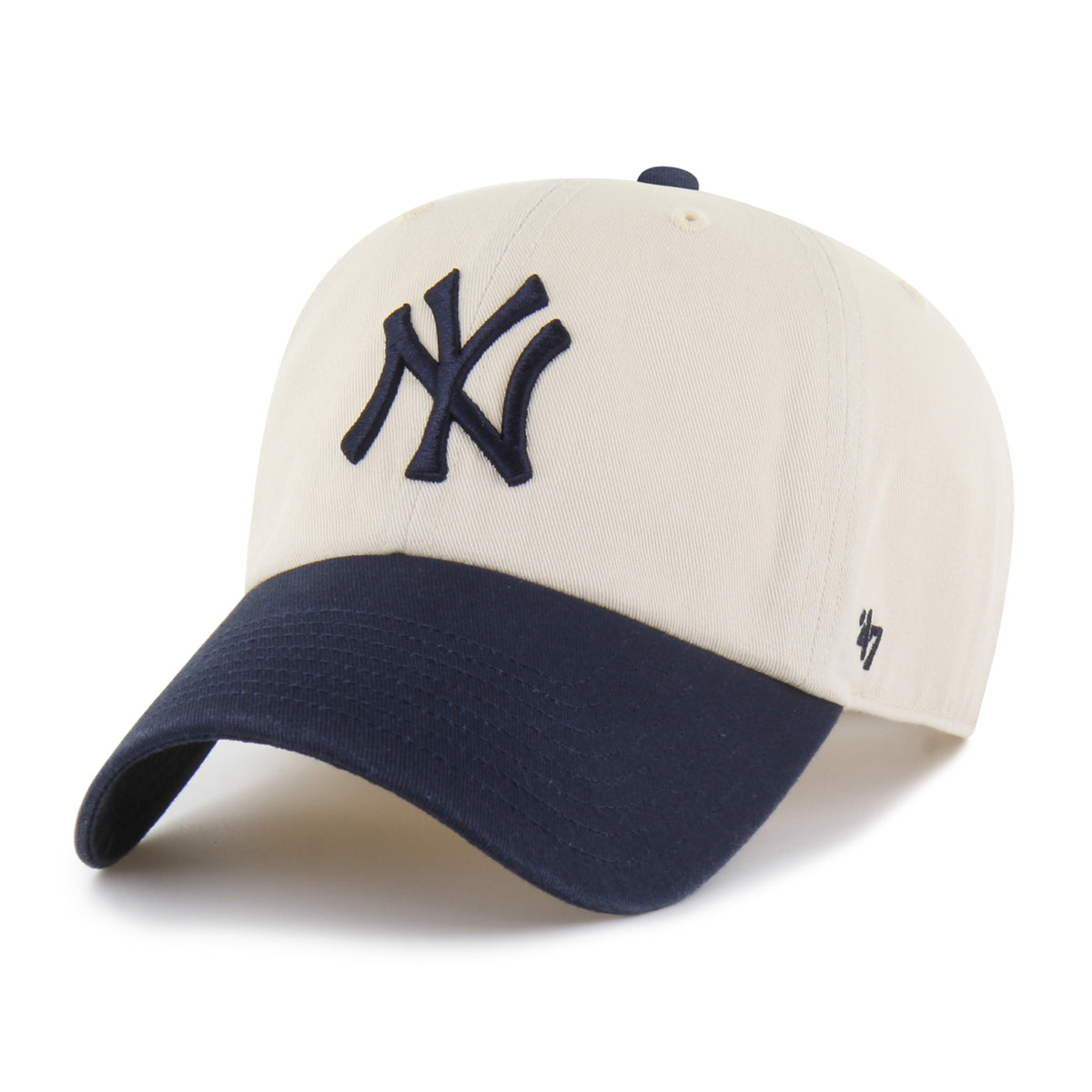 New York Yankees MLB 47 Brand Men's Natural Two Tone Clean Up Adjustable Hat