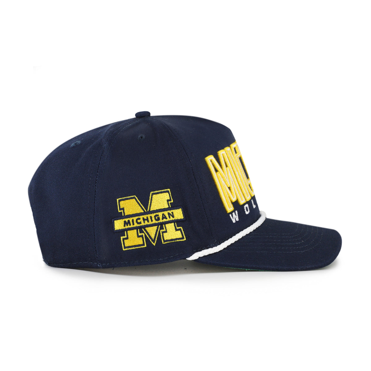 Michigan Wolverine NCAA 47 Brand Men's Navy Byline Hitch Snapback Hat