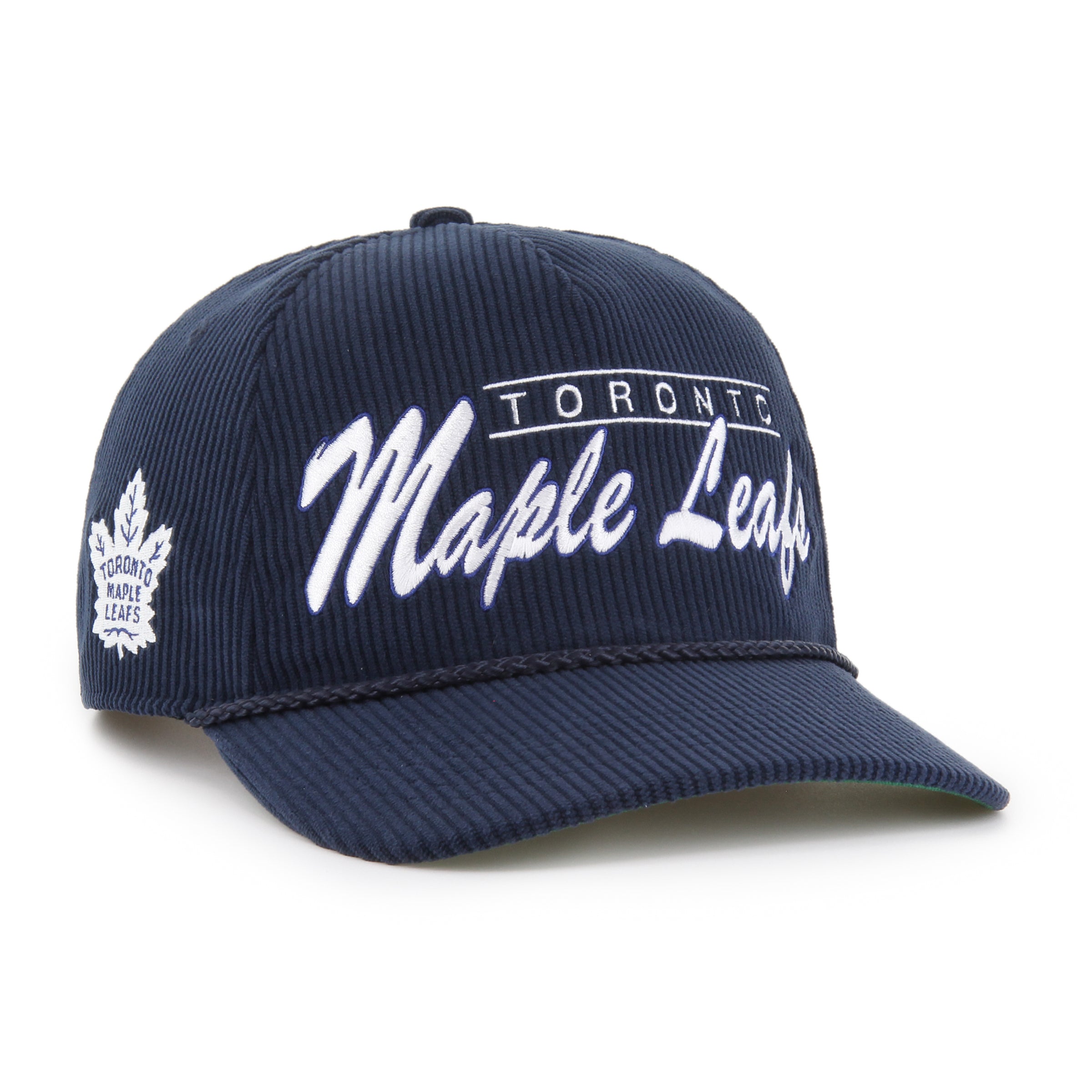 Casquette ajustable à cordon épais bleu marine Double Header 47 Brand des Maple Leafs de Toronto LNH pour hommes