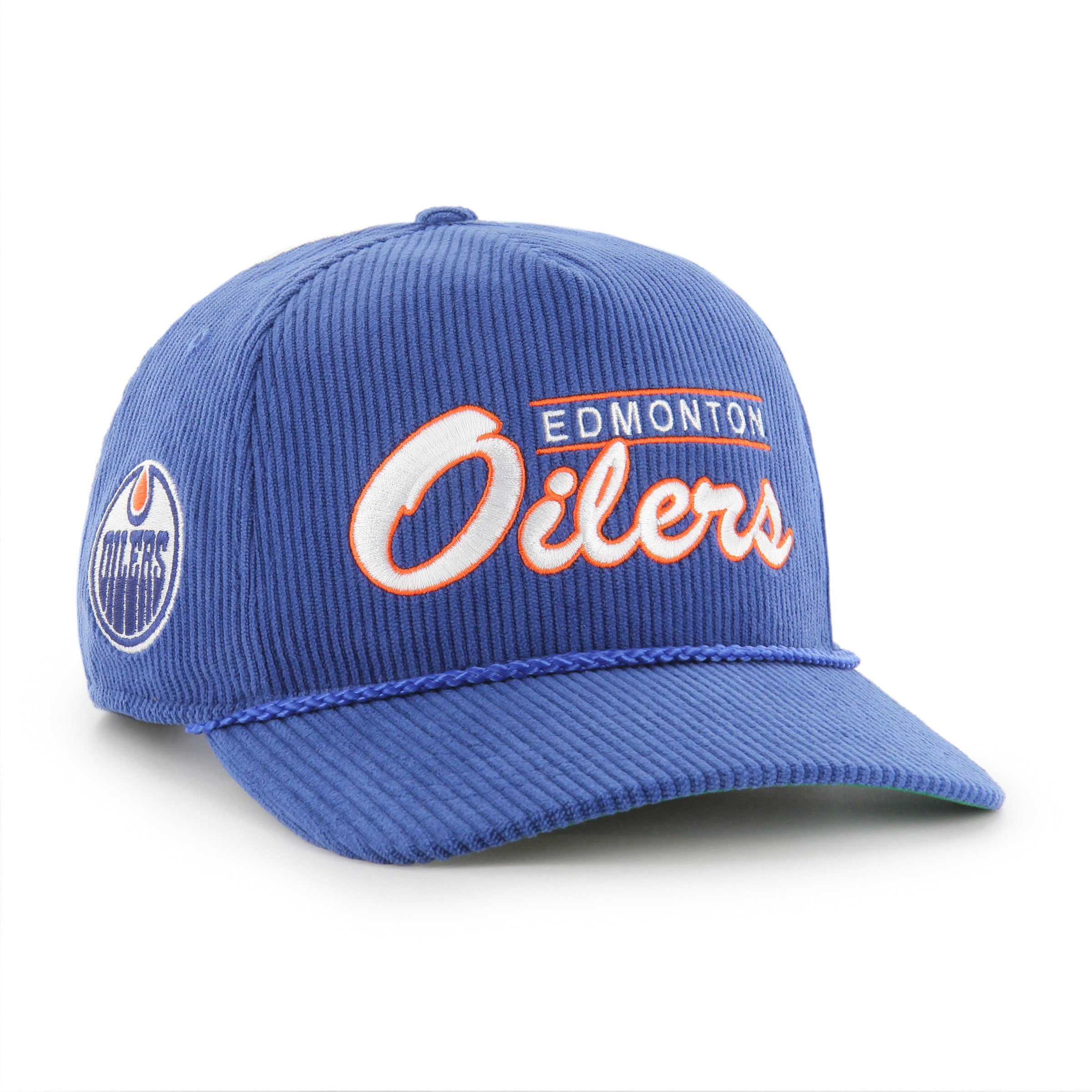 Casquette ajustable à cordon épais pour homme Royal Double Header des Oilers d'Edmonton NHL 47 Brand