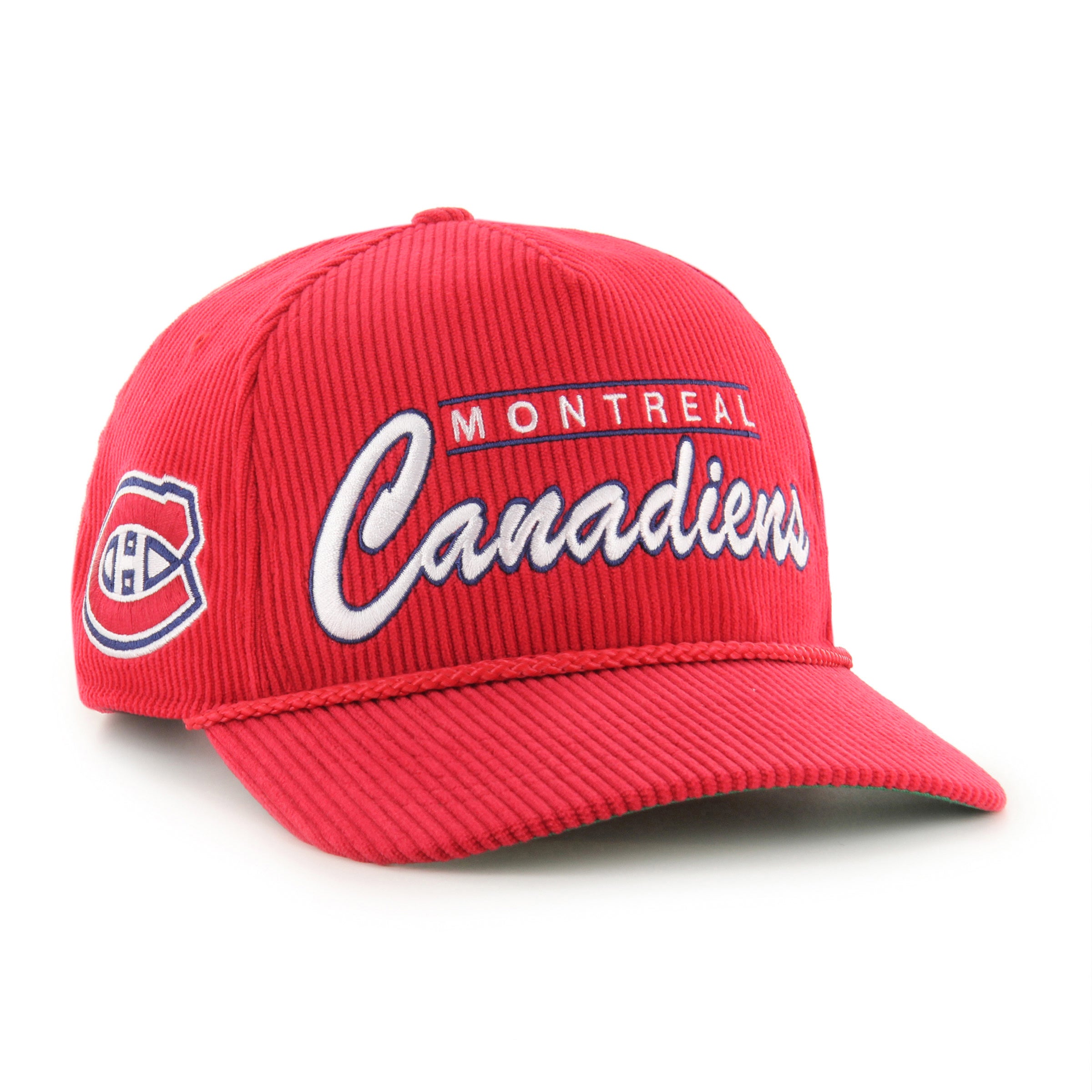 Montreal Canadiens NHL 47 Brand Men's Red Double Header Thick Cord Hitch Adjustable Hat