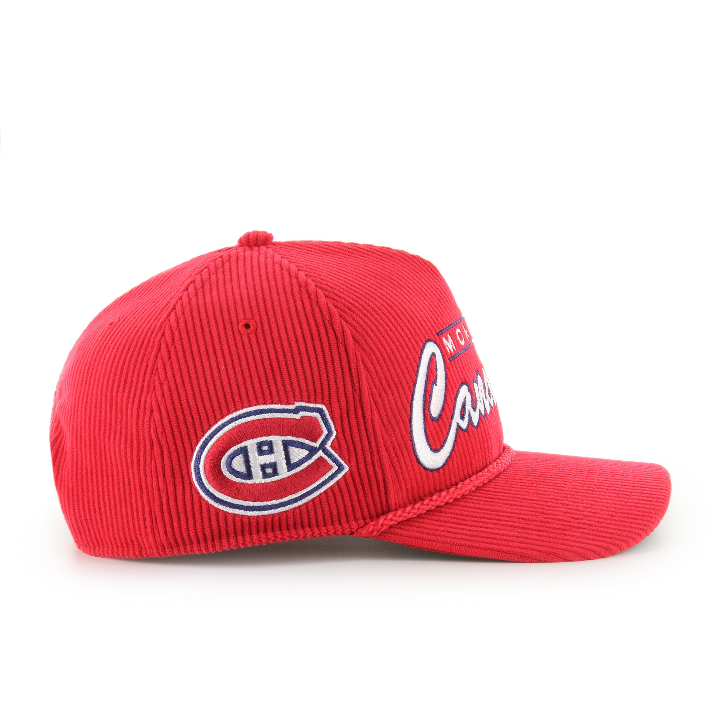 Montreal Canadiens NHL 47 Brand Men's Red Double Header Thick Cord Hitch Adjustable Hat