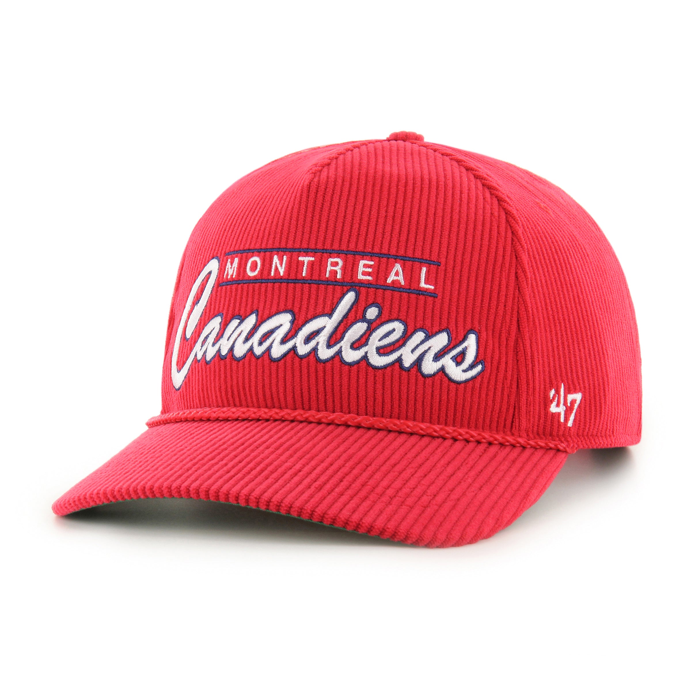 Montreal Canadiens NHL 47 Brand Men's Red Double Header Thick Cord Hitch Adjustable Hat