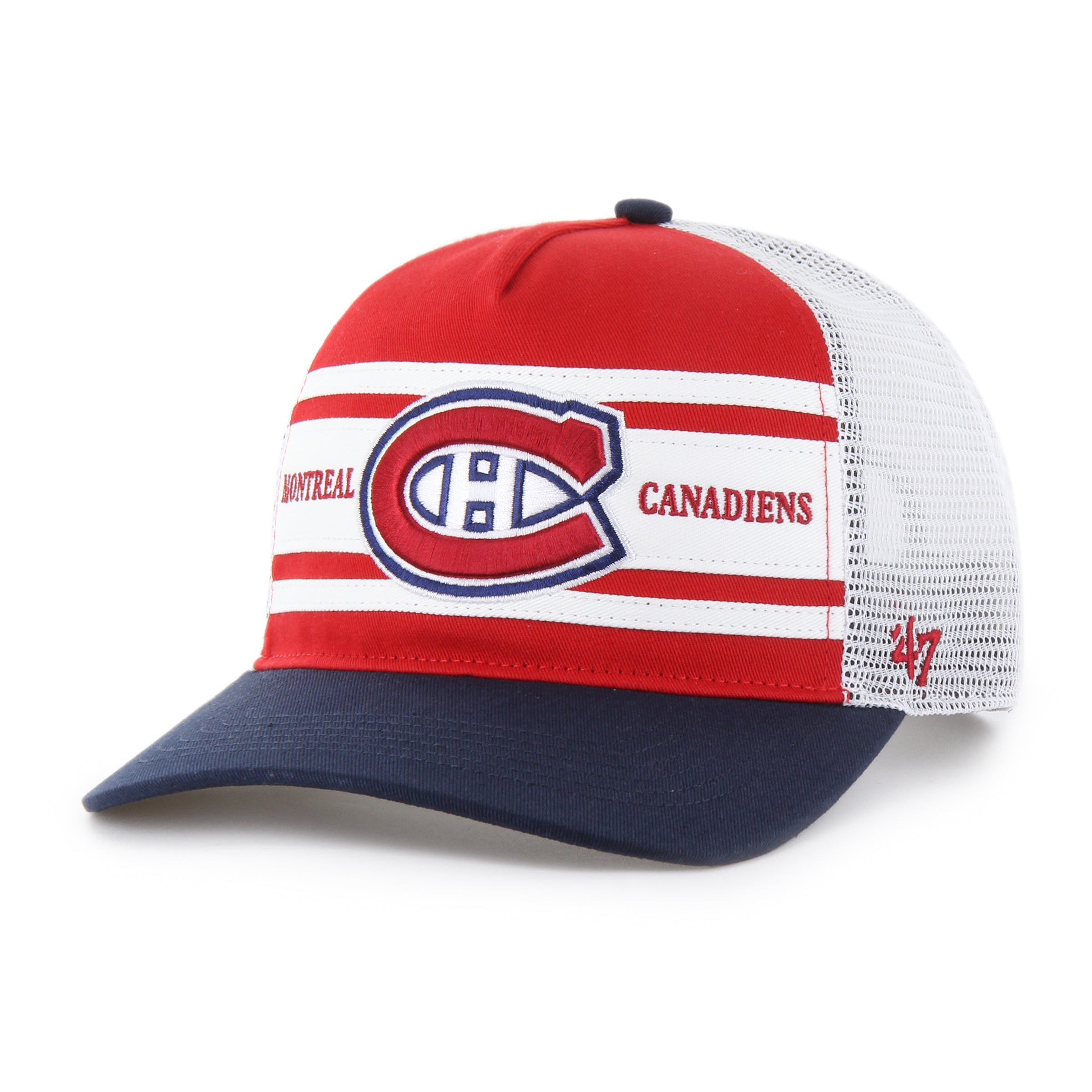 Casquette réglable à super rayures NHL 47 Brand des Canadiens de Montréal pour hommes, rouge/bleu marine