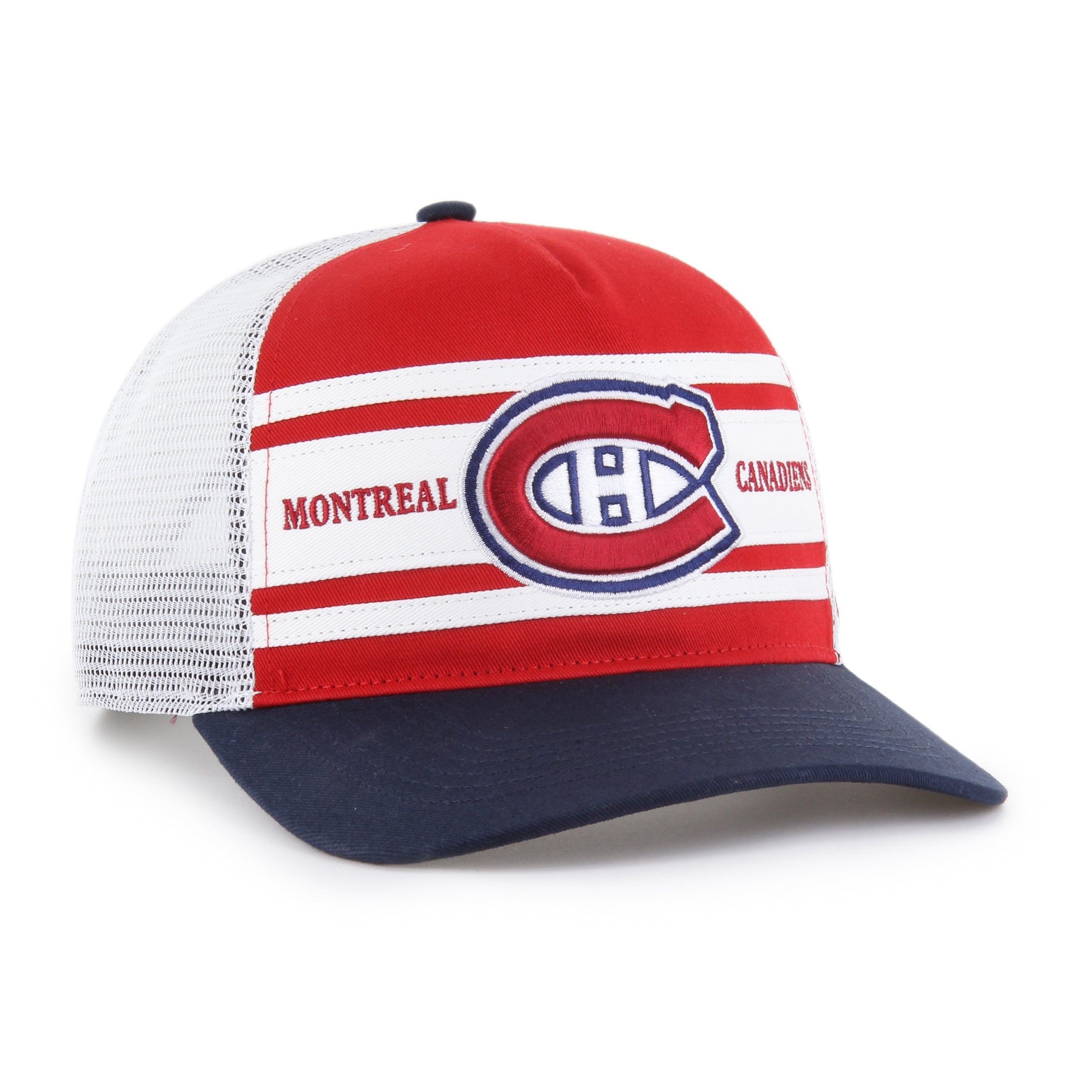 Montreal Canadiens NHL 47 Brand Men's Red/Navy Super Stripe Hitch Adjustable Hat