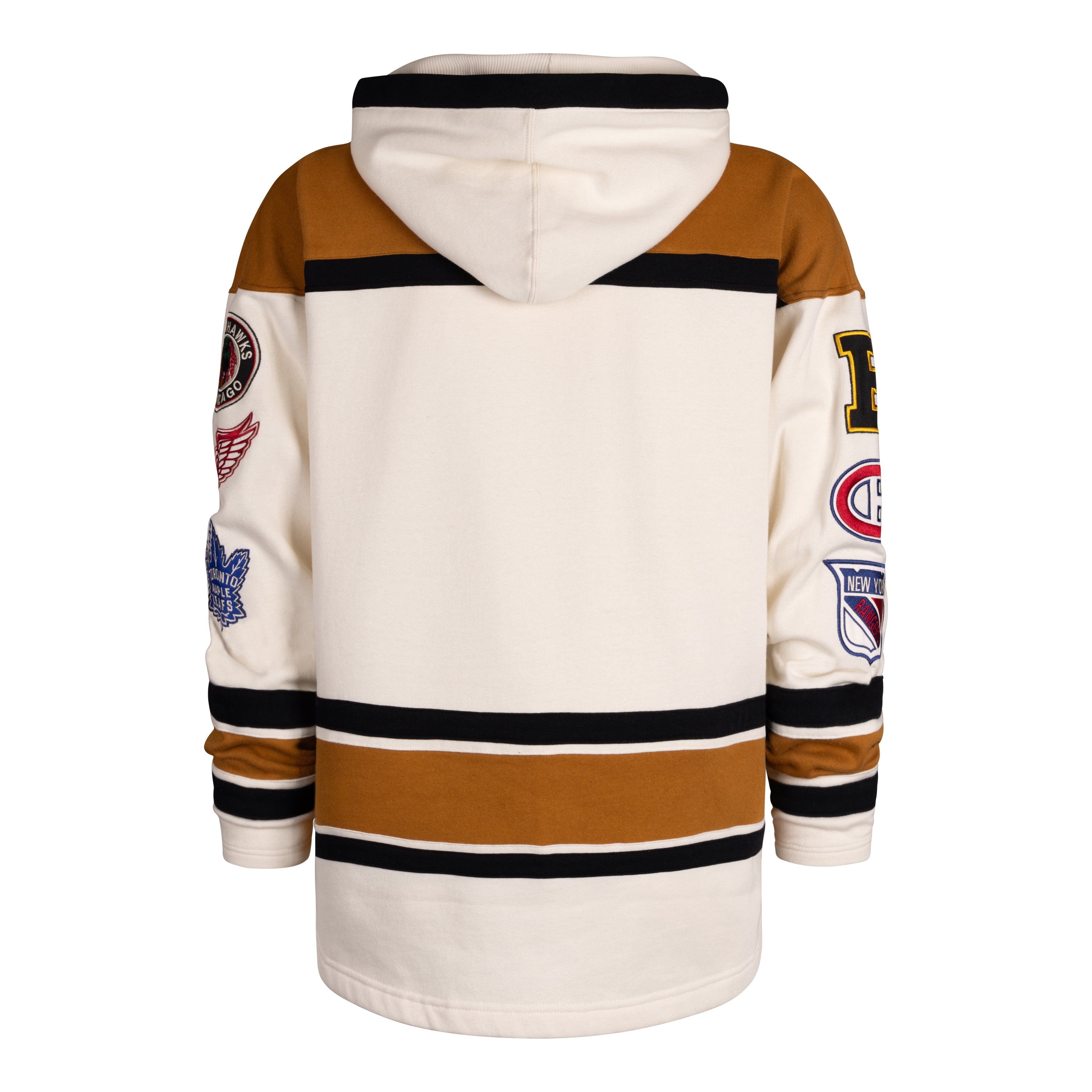 Original Six NHL 47 Brand Men's Cream/Gold Heavyweight Vintage Lacer Hoodie