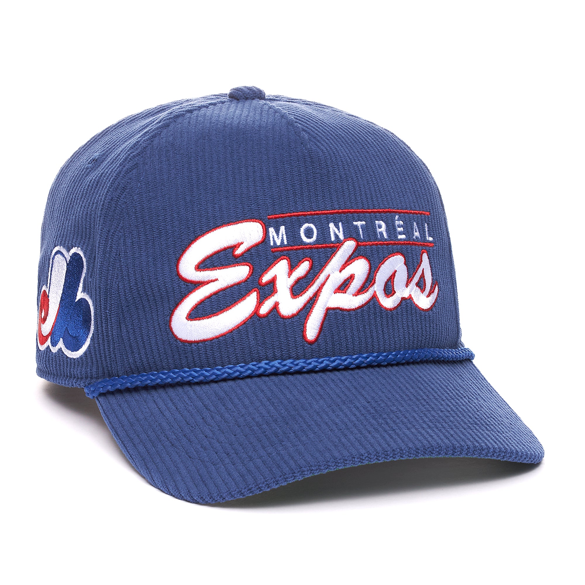 Casquette Snapback Royal Double Header Cord Hitch pour homme des Expos de Montréal MLB 47 Brand