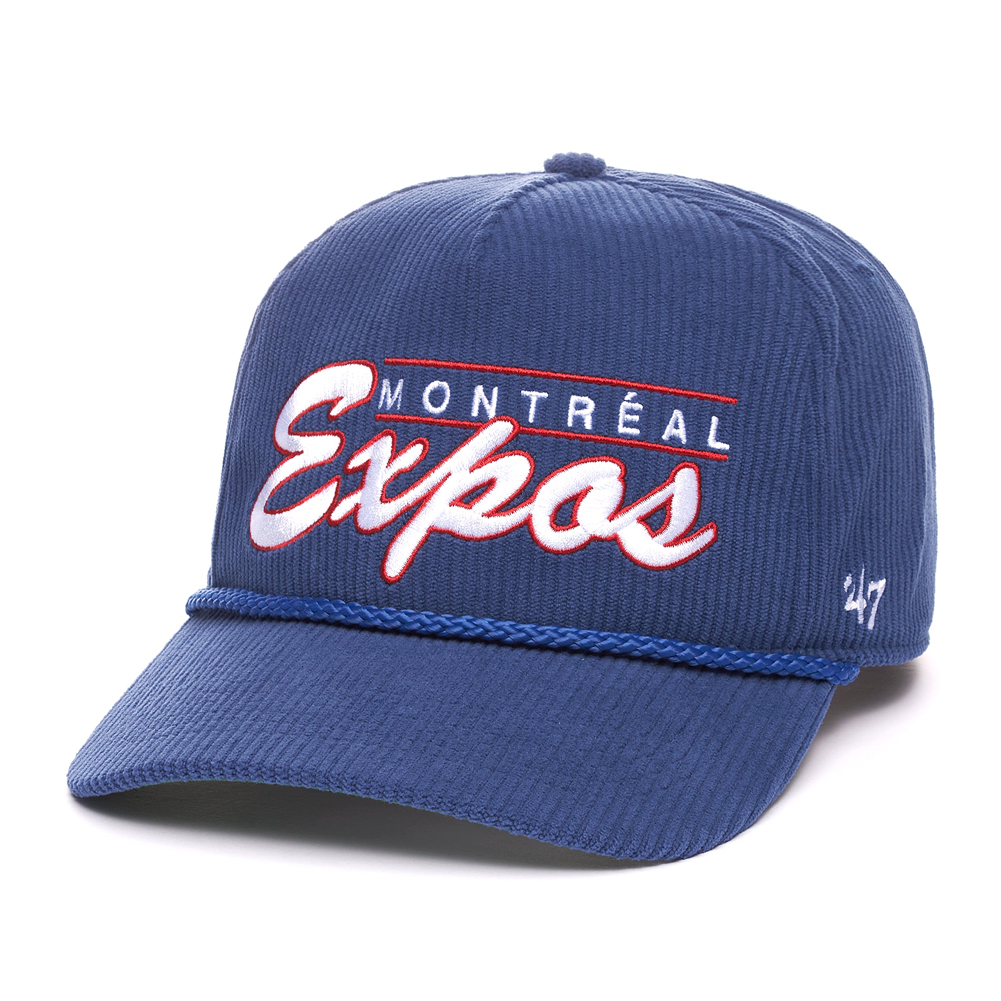 Montreal Expos MLB 47 Brand Men's Royal Double Header Cord Hitch Snapback