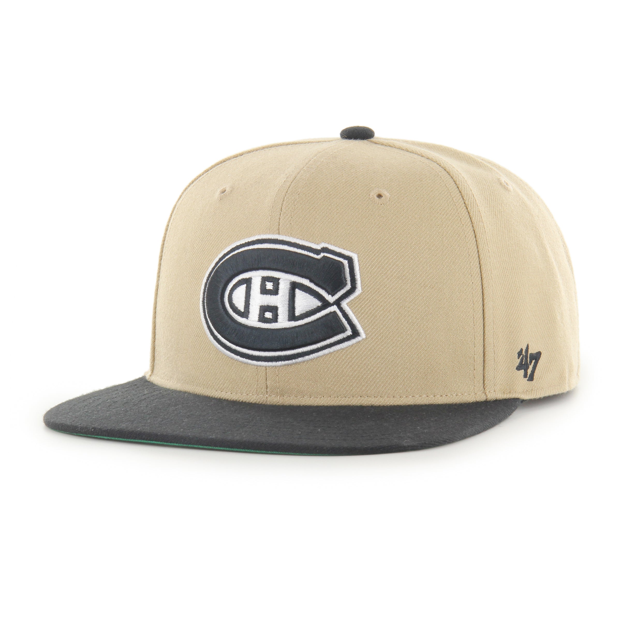 Casquette snapback capitaine NHL 47 Brand pour homme des Canadiens de Montréal, sable noir