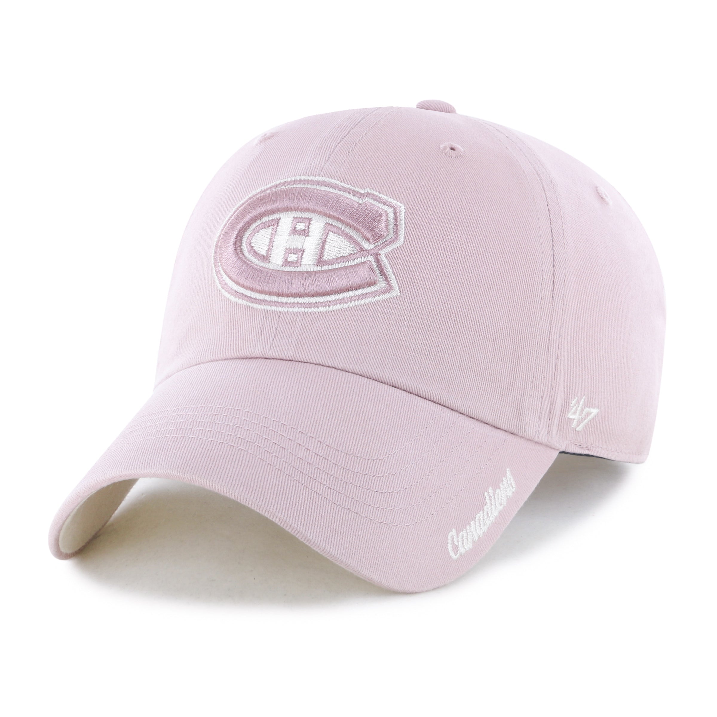 Montreal Canadiens NHL 47 Brand Women's Dusty Rose Ballpark Cheer Clean Up Adjustable Hat