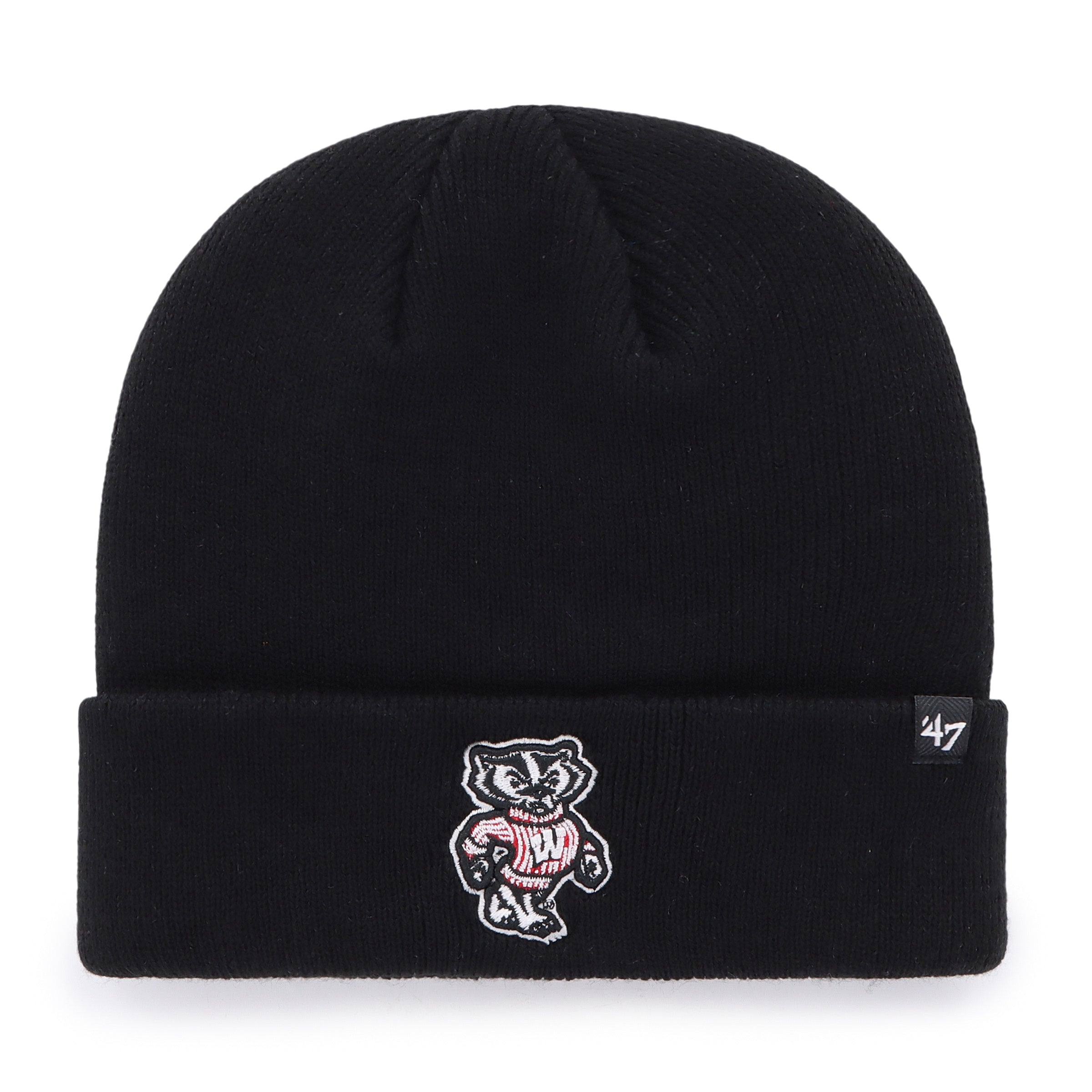 Wisconsin Badgers NCAA 47 Brand Men's Black Raised Cuff Knit Hat