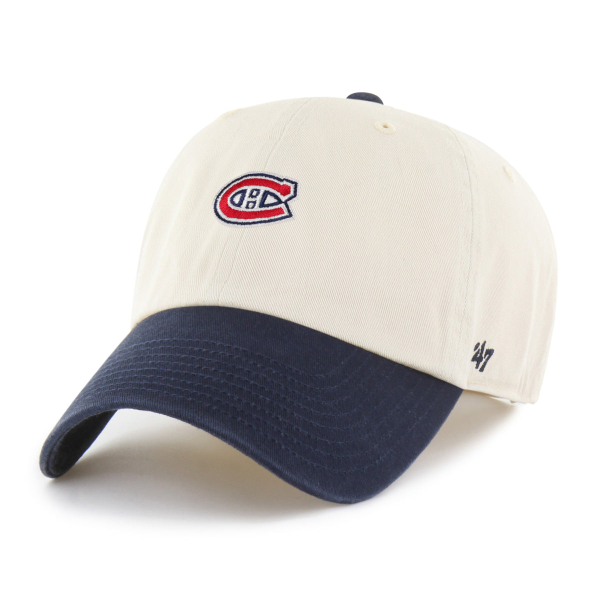 Montreal Canadiens NHL 47 Brand Natural Two Tone Base Runner Ballpark Clean Up Adjustable Hat