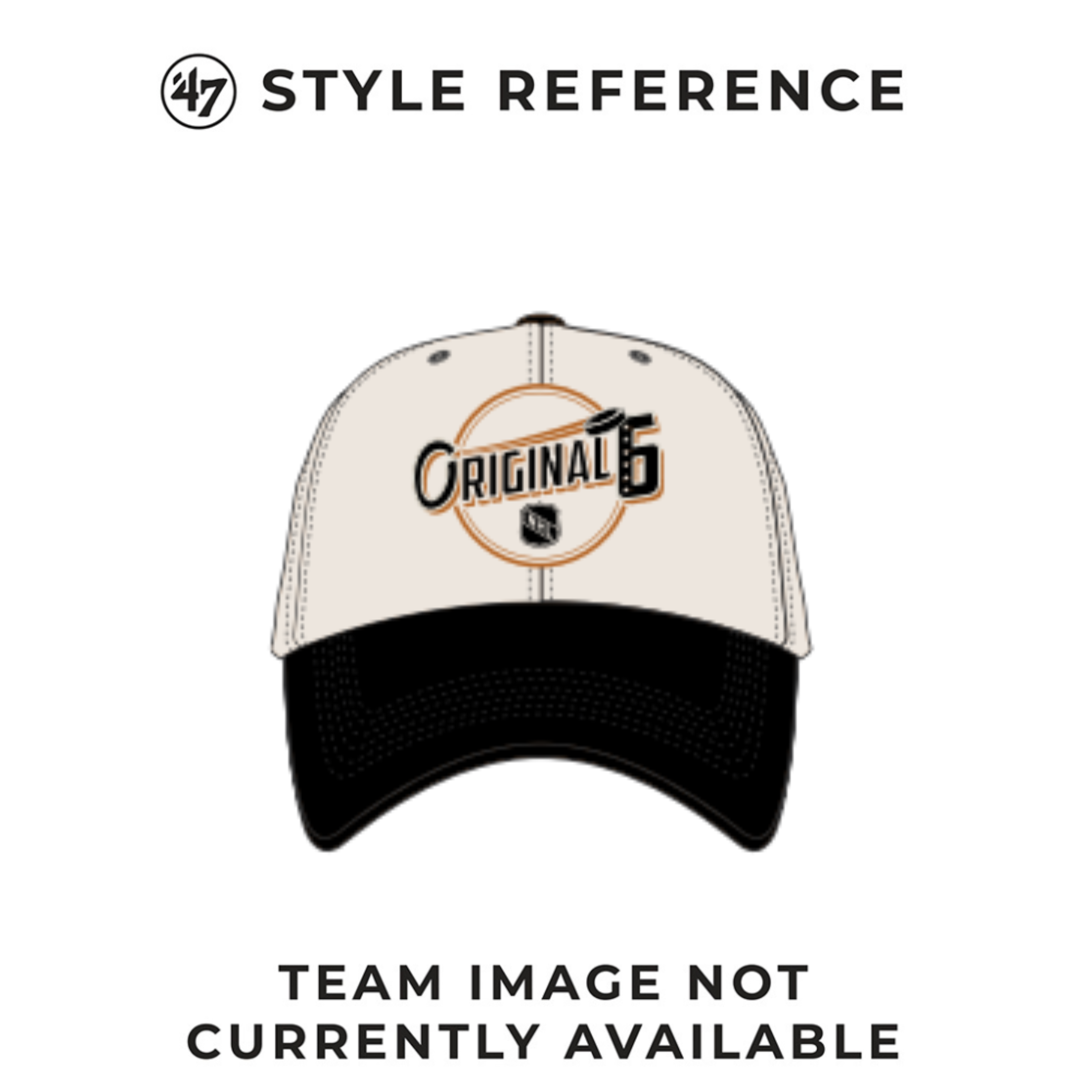 Original Six NHL 47 Brand Men's Cream/Black Vintage Two Tone Clean Up Adjustable Hat