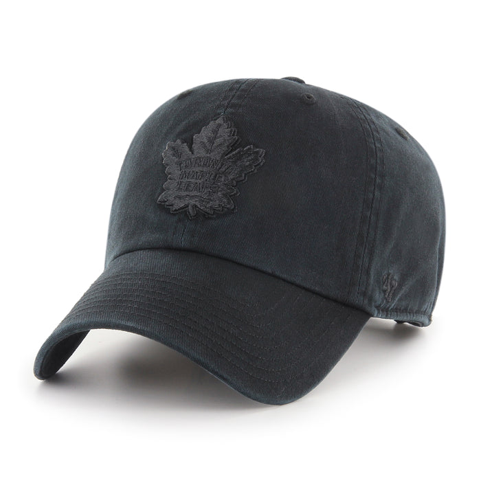 Toronto Maple Leafs NHL 47 Brand Men's Black on Black Clean Up Adjustable Hat