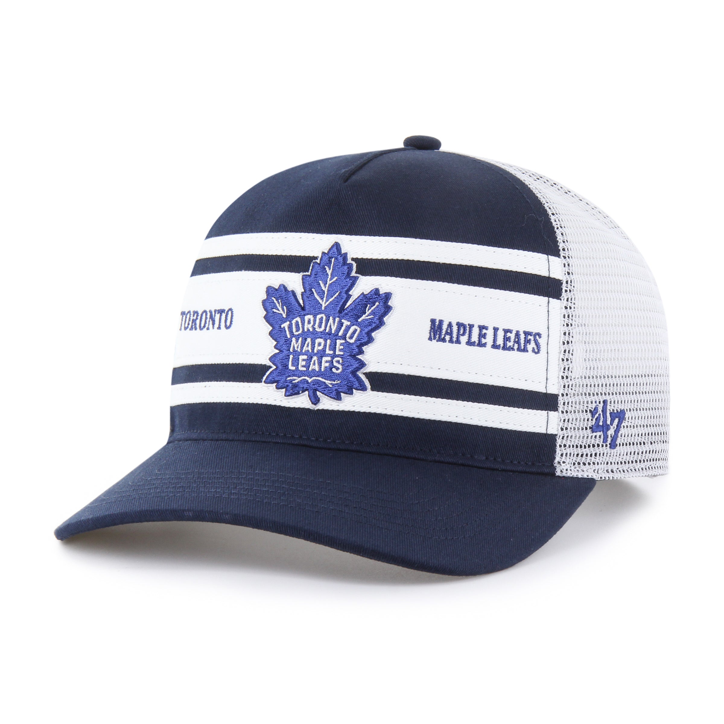 Toronto Maple Leafs NHL 47 Brand Men's Navy/White Super Stripe Hitch Adjustable Hat