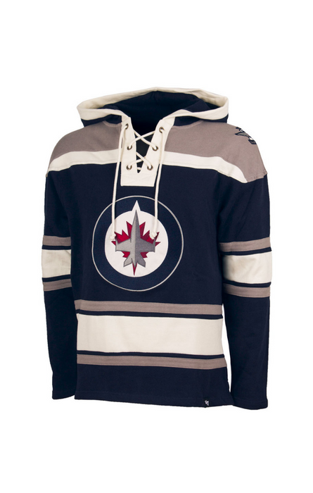 Winnipeg Jets NHL 47 Brand Men's Navy Heavyweight Lacer Hoodie