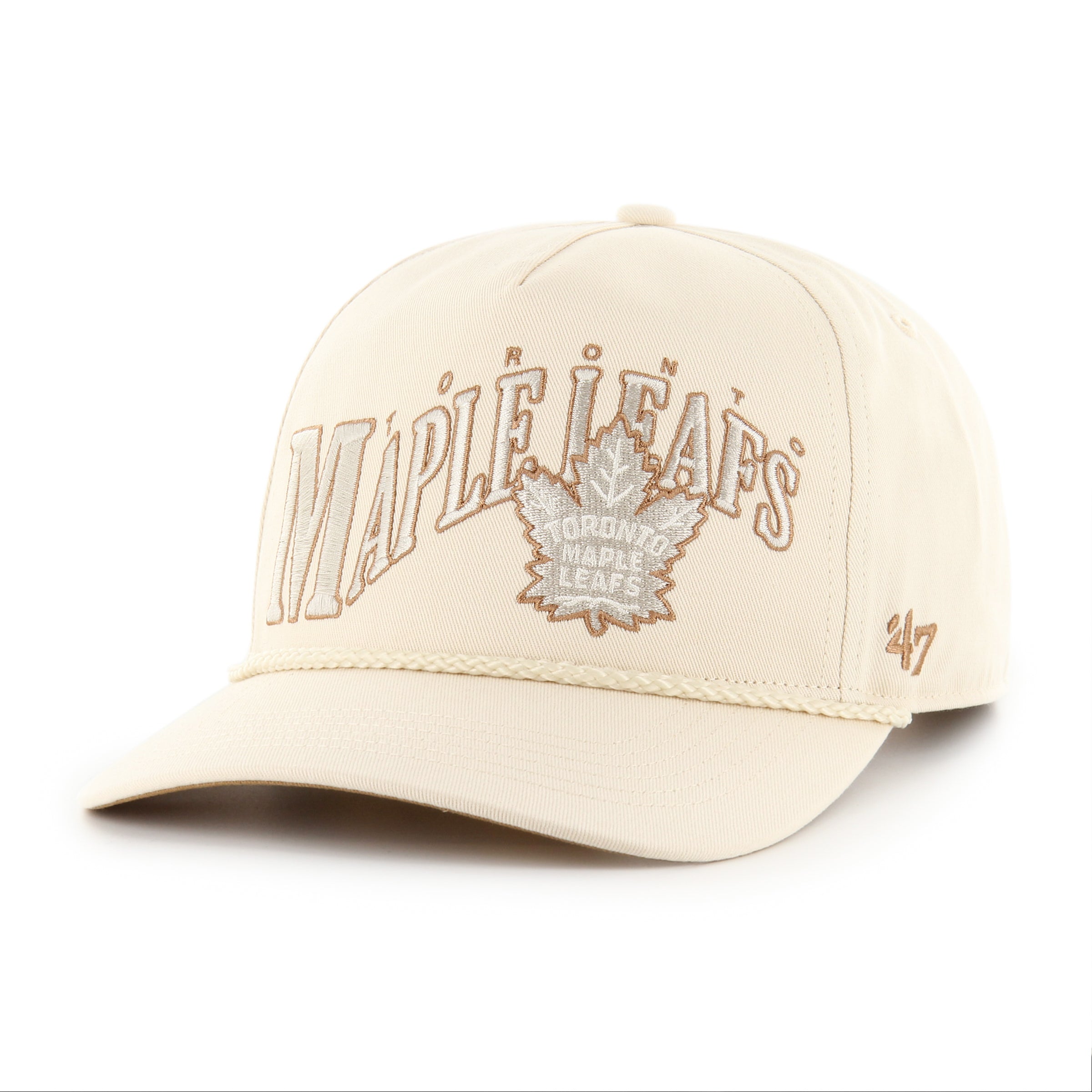 Casquette ajustable à corde ondulée naturelle 47 Brand des Maple Leafs de Toronto LNH pour hommes