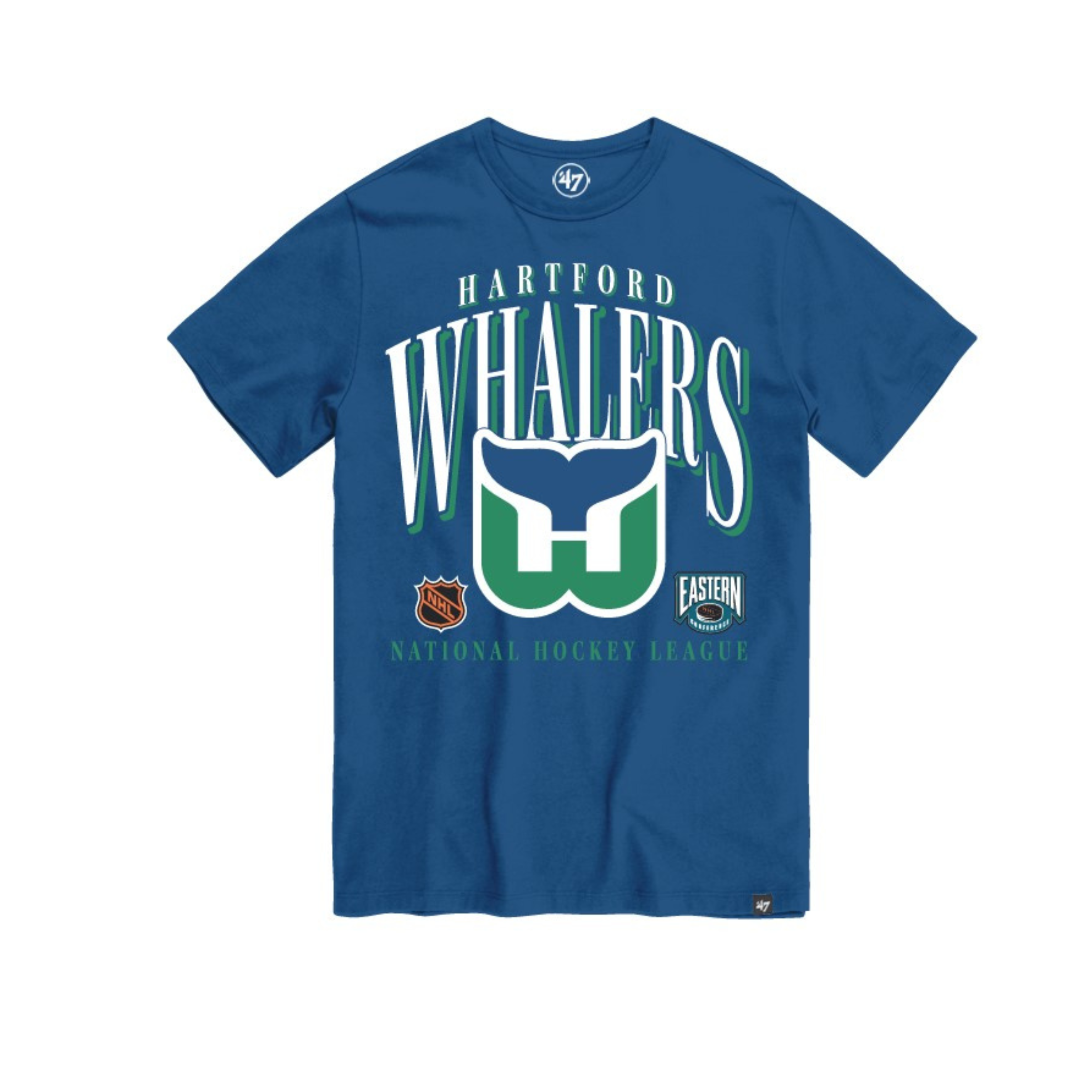 Hartford Whalers NHL 47 Brand Men's Blue Vintage Crease T-Shirt