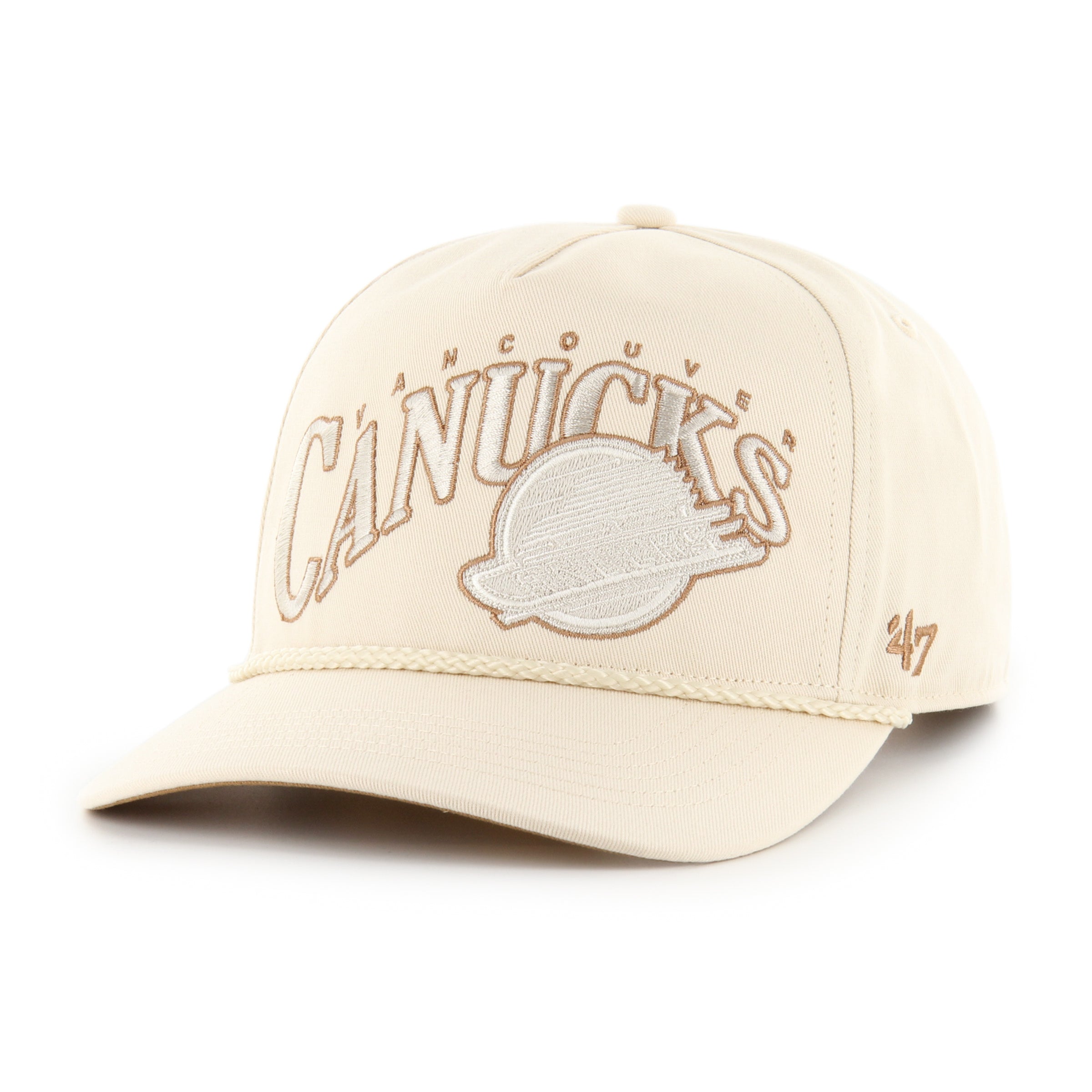 Casquette ajustable à corde ondulée naturelle 47 Brand des Canucks de Vancouver LNH pour hommes