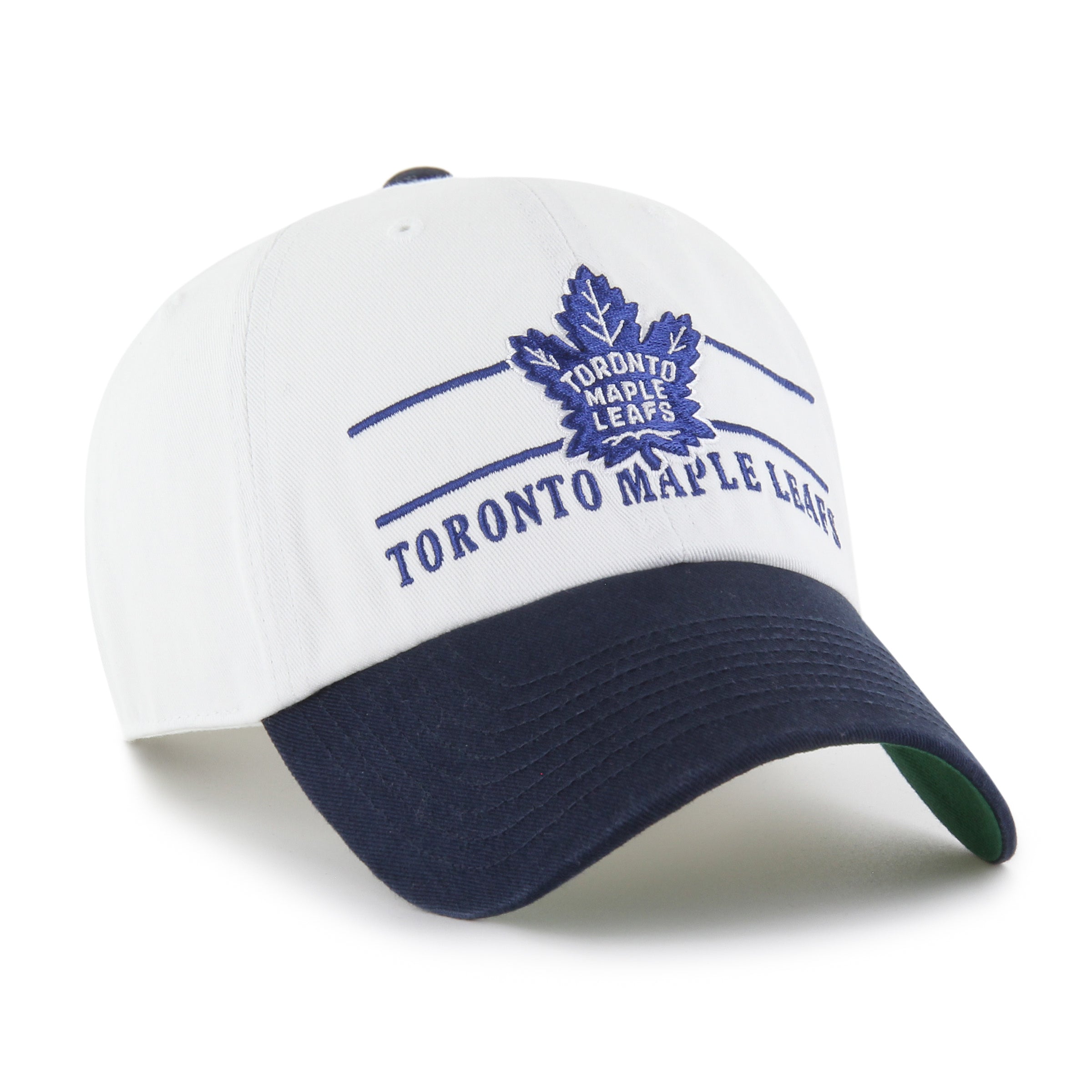 Toronto Maple Leafs NHL 47 Brand Men's White Double Header Clean Up Adjustable Hat