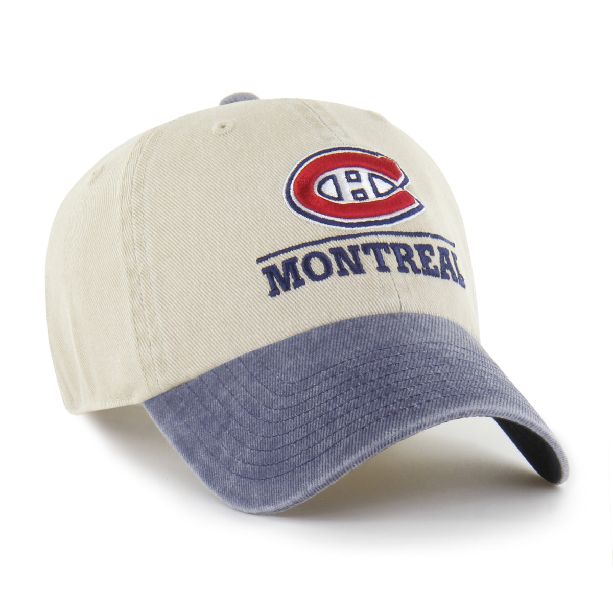 Montreal Canadiens NHL 47 Brand Men's Beige Logo Line Two Tone Clean Up Adjustable Hat