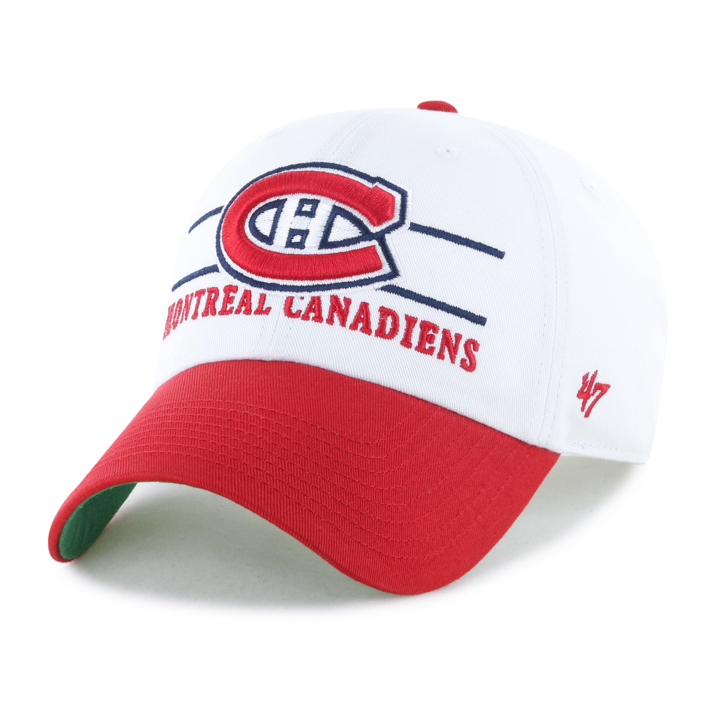 Montreal Canadiens NHL 47 Brand Men's White Double Header Clean Up Adjustable Hat