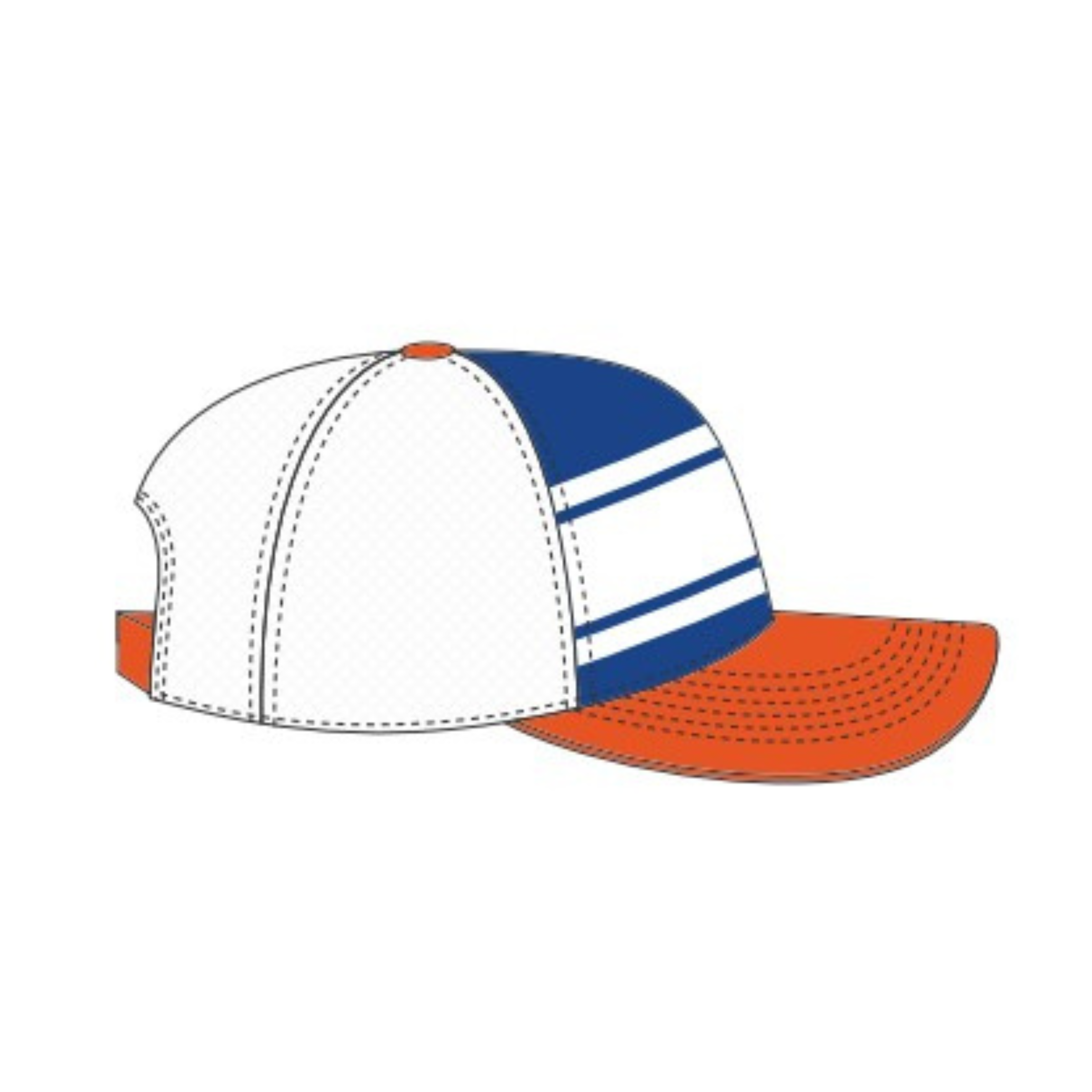 Casquette ajustable à rayures bleu royal/orange pour homme des Oilers d'Edmonton NHL 47 Brand