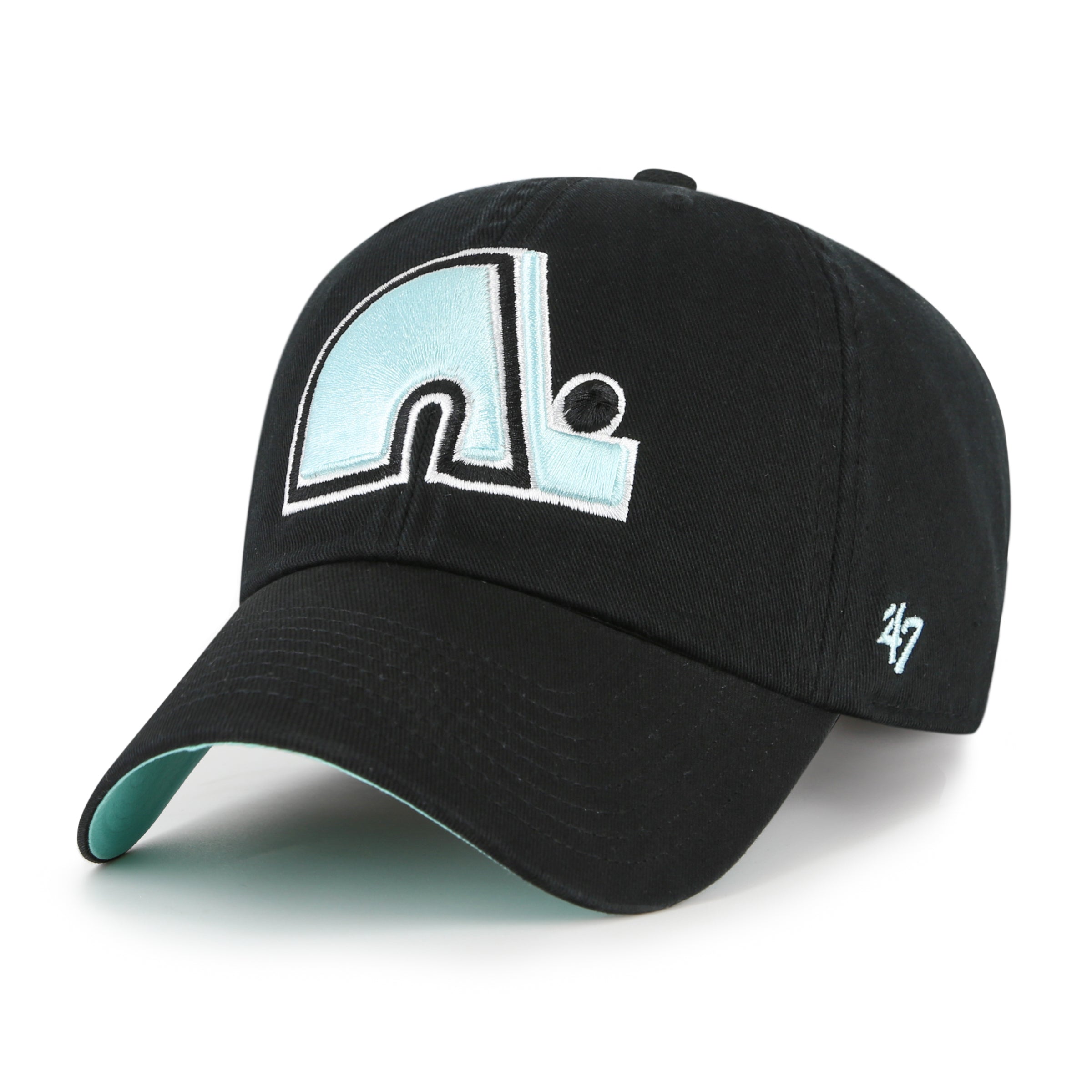 Casquette ajustable double sous-marine pour homme des Nordiques de Québec LNH 47 Brand, noire et menthe