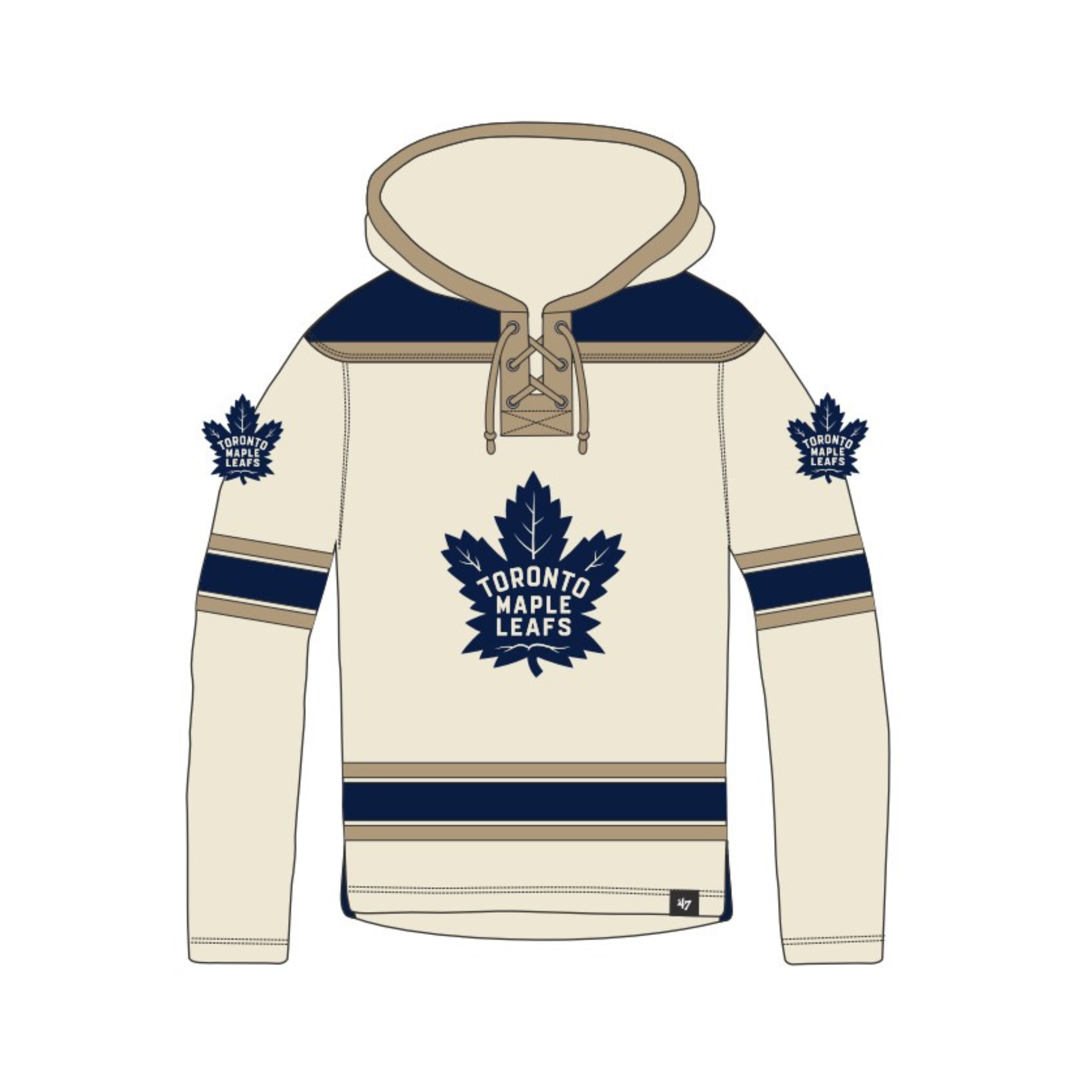 Toronto Maple Leafs NHL 47 Brand Men's Cream Nilley Superior Lacer Hoodie