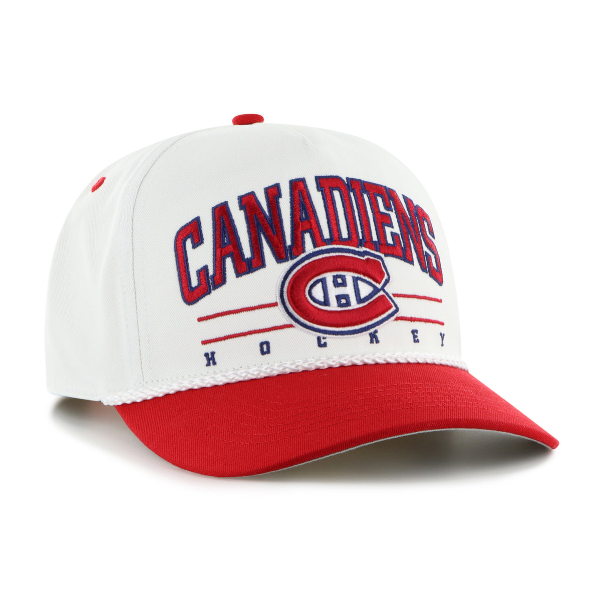 Montreal Canadiens NHL 47 Brand Men's White Roscoe Rope Hitch Snapback Hat