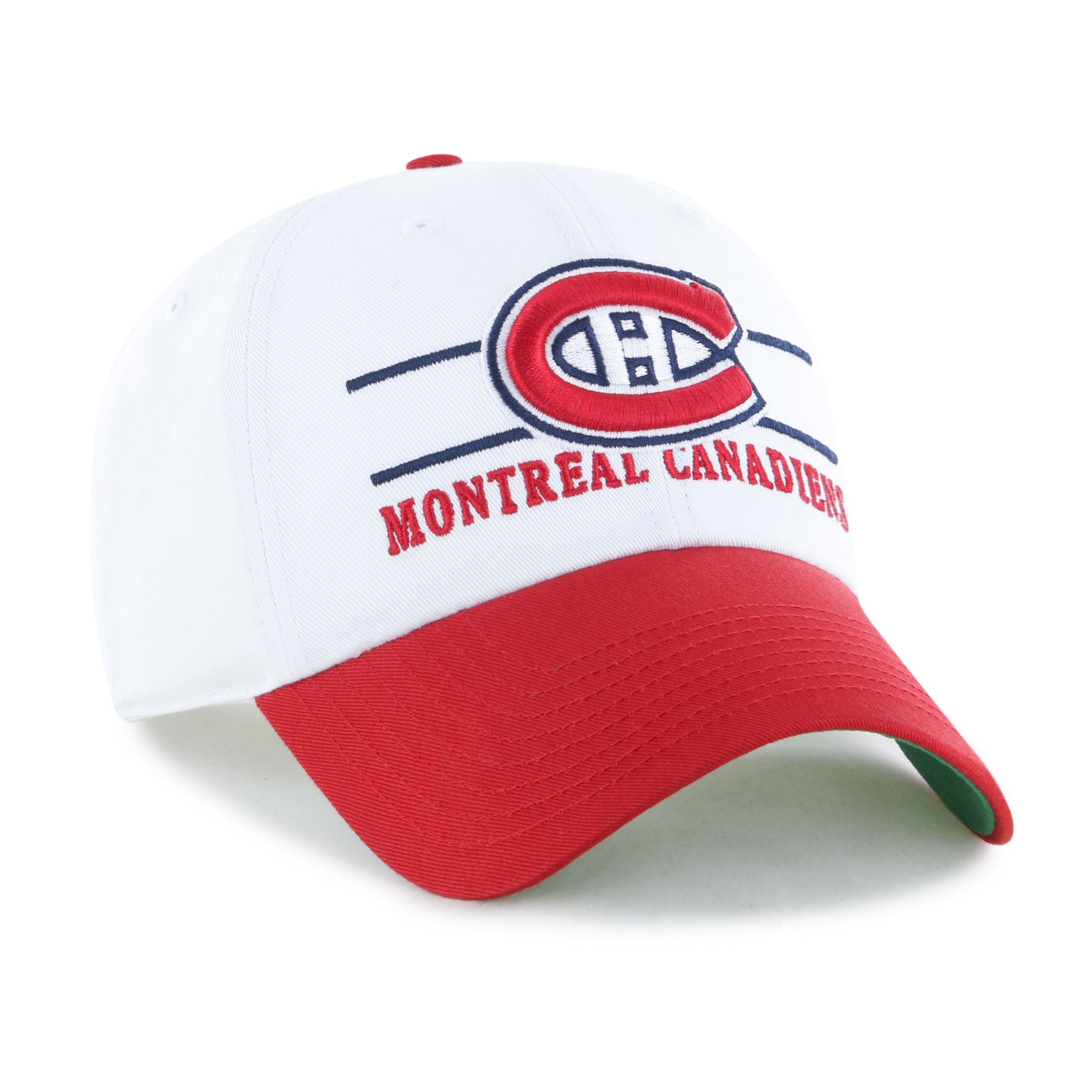 Montreal Canadiens NHL 47 Brand Men's White Double Header Clean Up Adjustable Hat