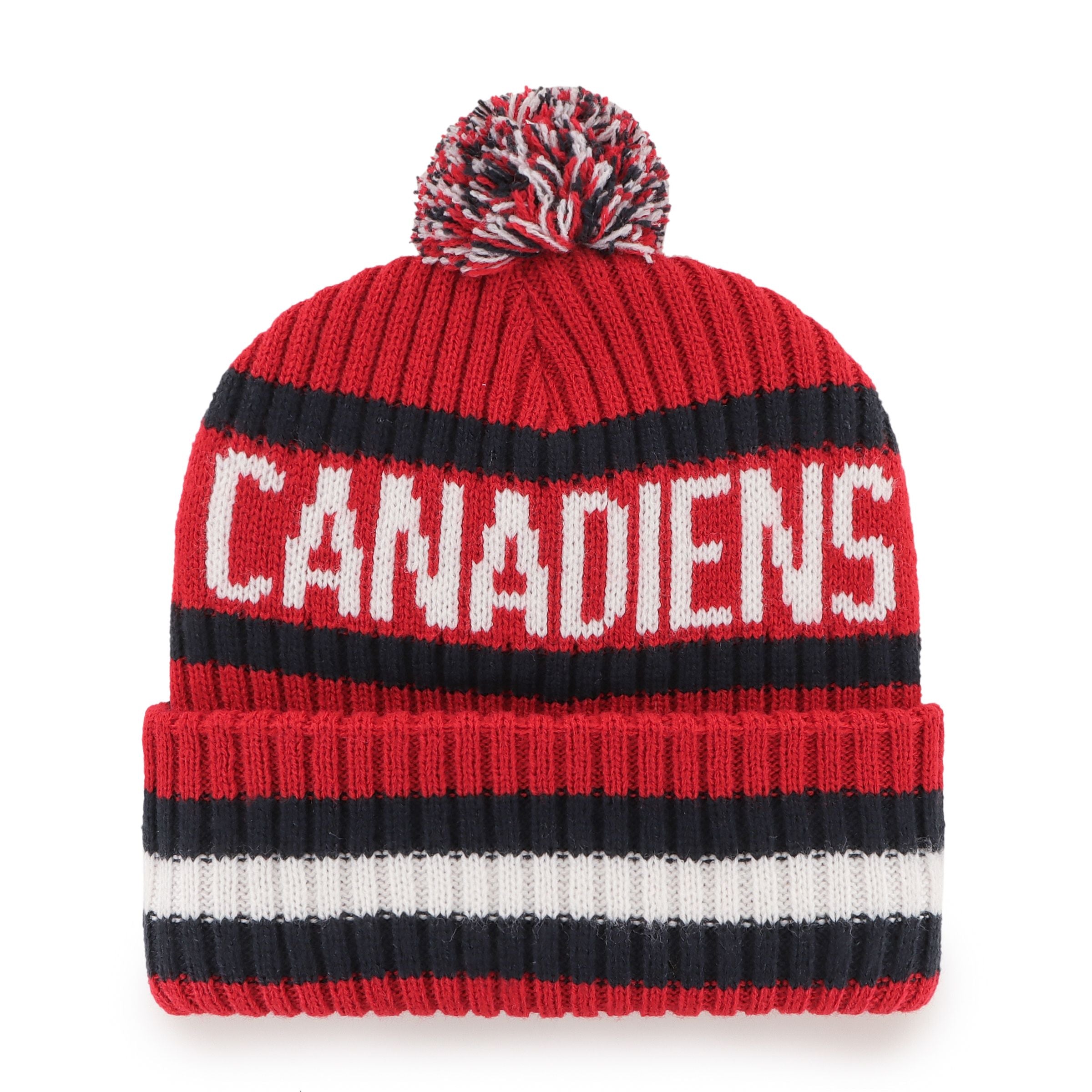 Tricot à pompon Bering pour hommes, marque NHL 47, Canadiens de Montréal, rouge/bleu marine