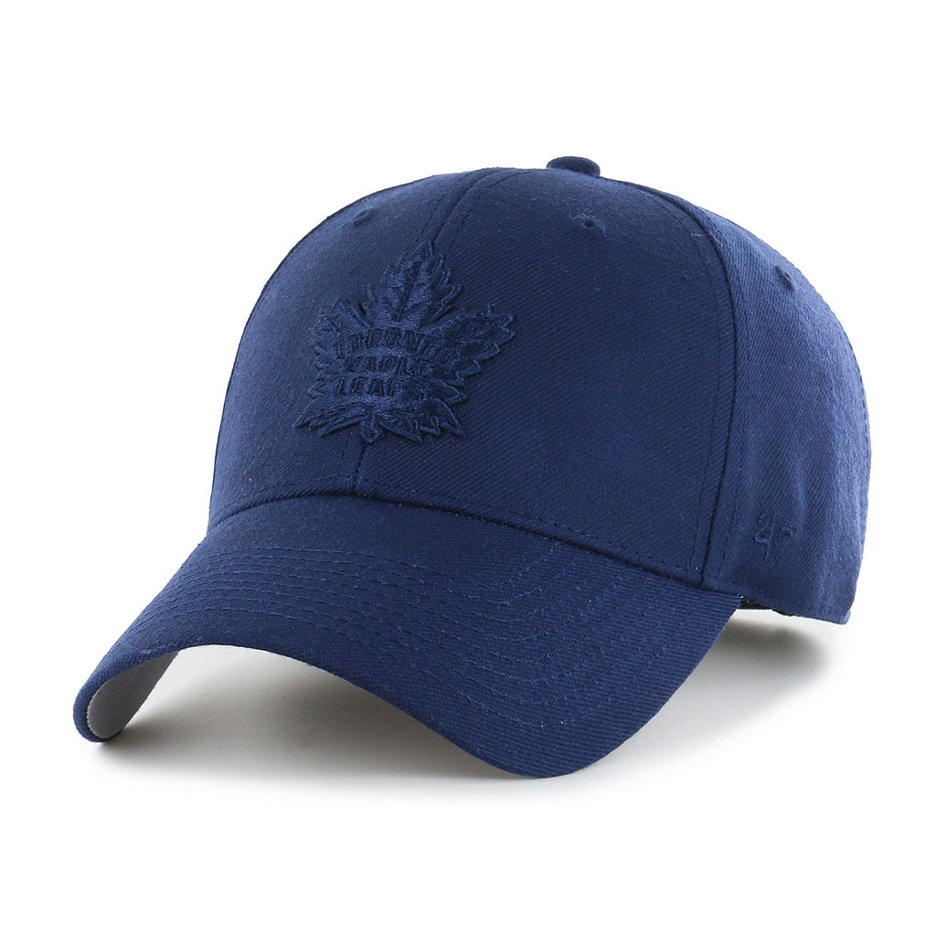 Casquette ajustable NHL 47 Brand pour homme des Maple Leafs de Toronto, bleu marine, ton sur ton, MVP